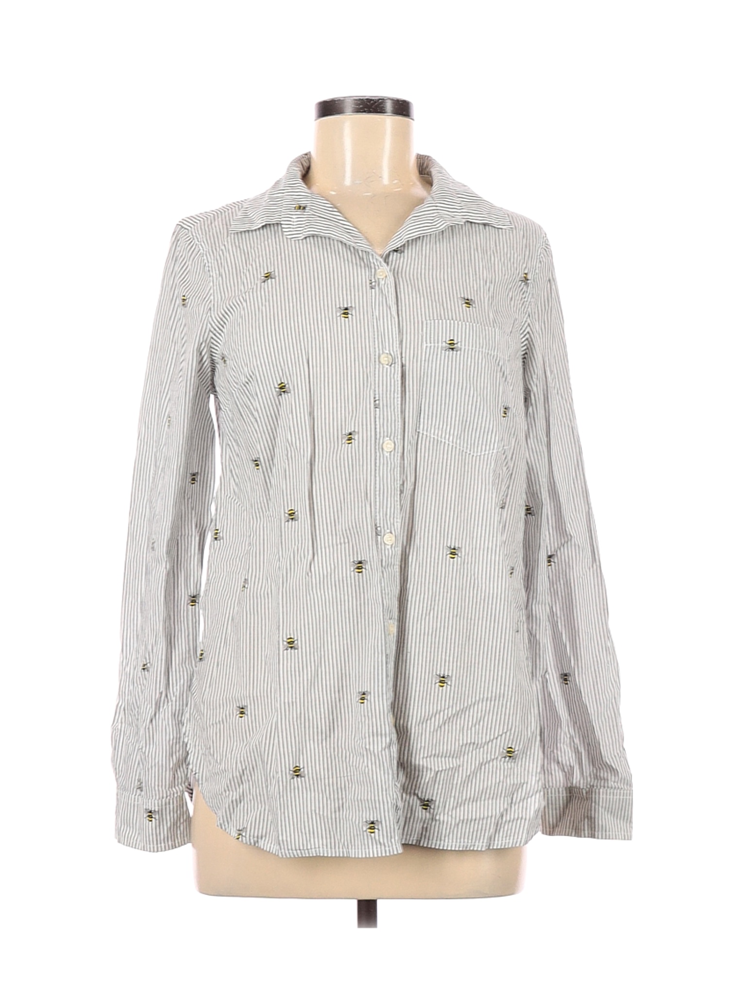 Old Navy Women Gray Long Sleeve Button-Down Shirt M | eBay