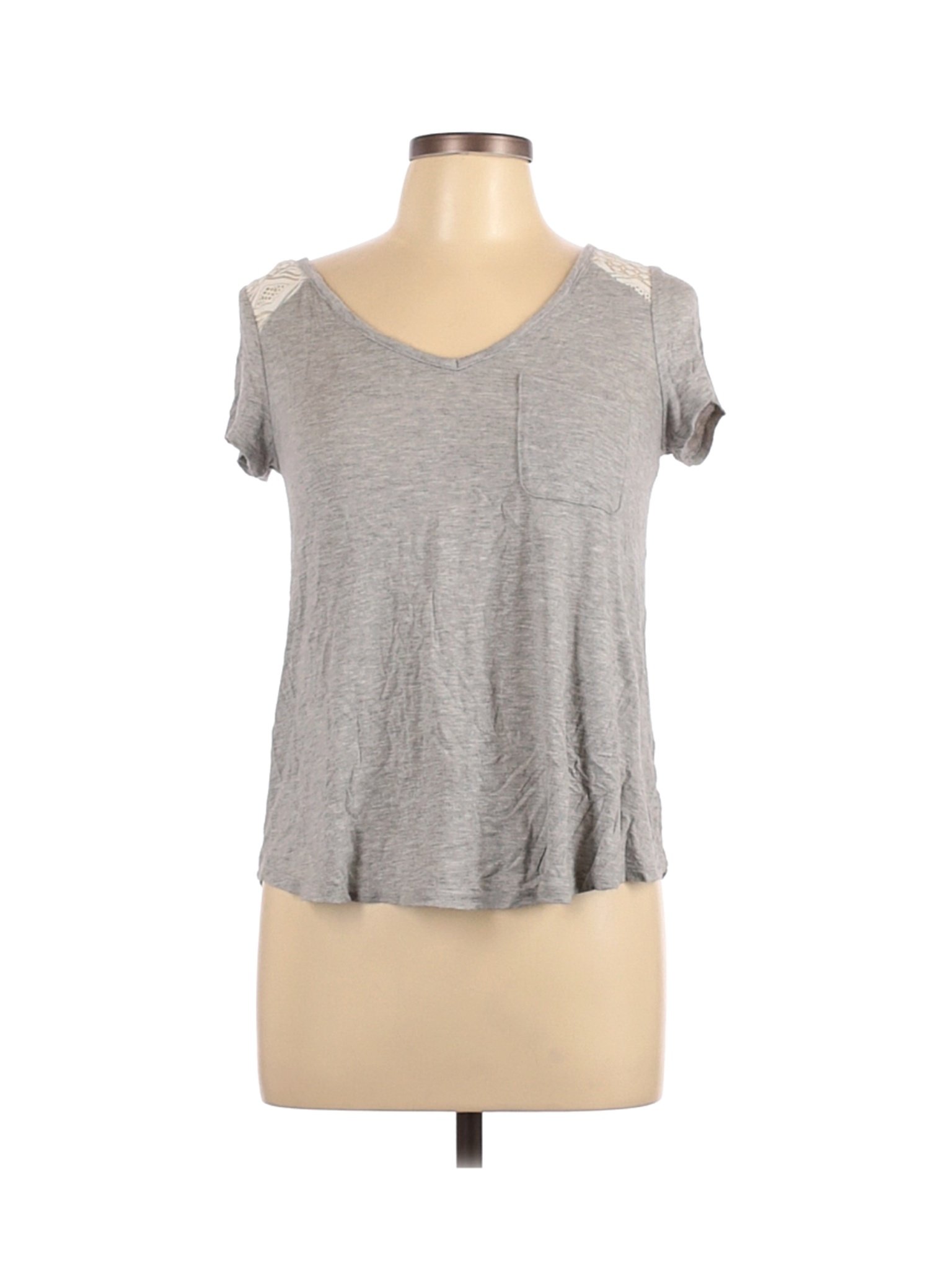 No Boundaries Women Gray Short Sleeve Top M | eBay