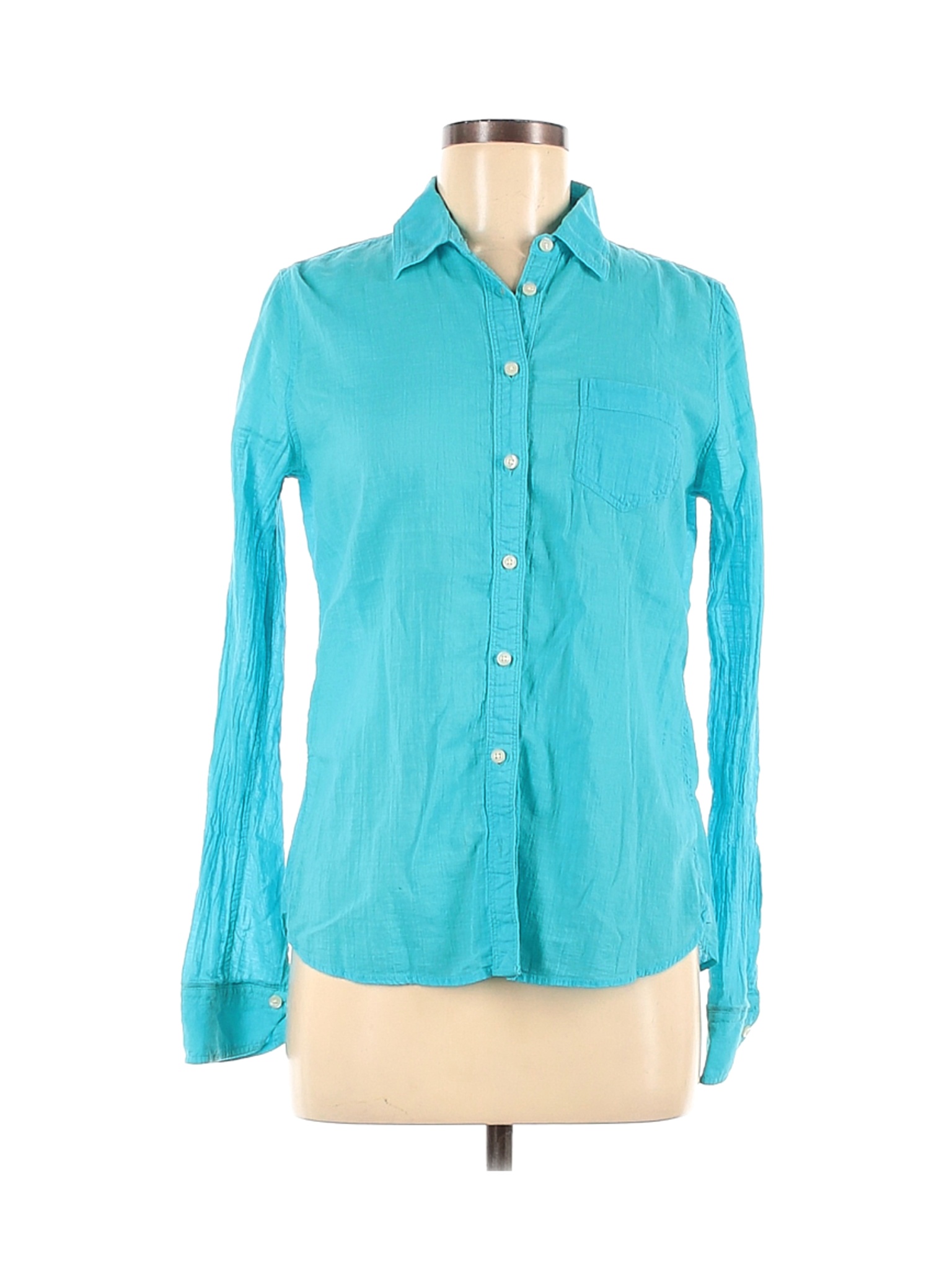 Jcpenney Women Blue Long Sleeve Button-Down Shirt M | eBay