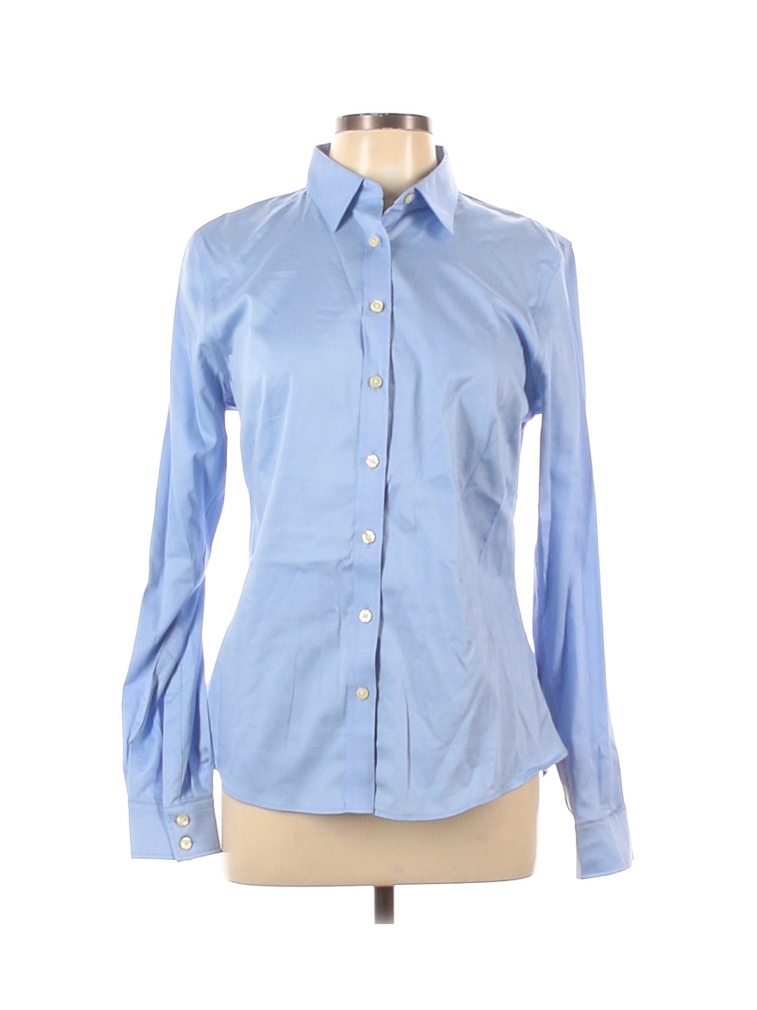 Banana Republic Women Blue Long Sleeve Button-Down Shirt 12 | eBay