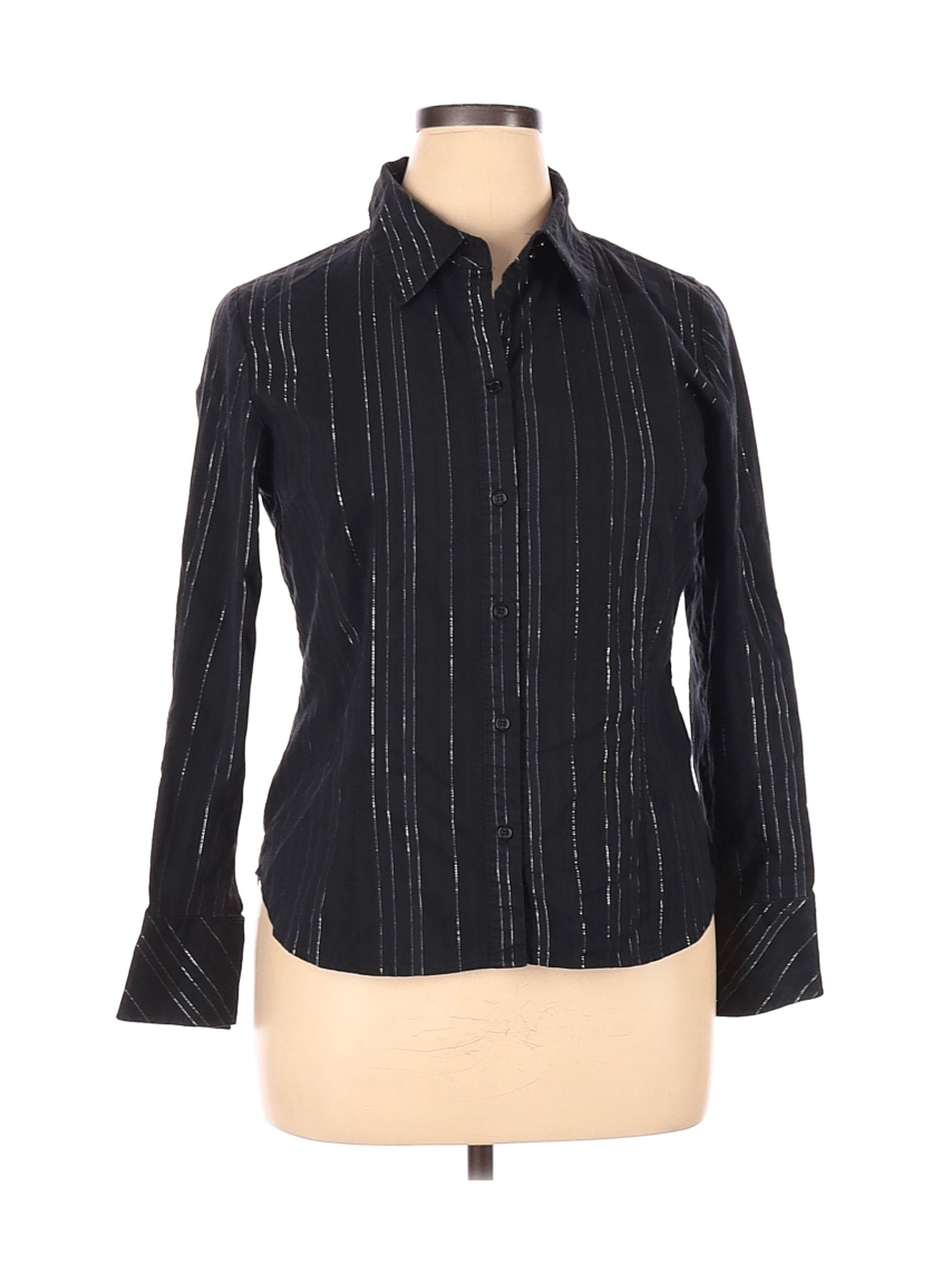 Apt. 9 Women Black Long Sleeve Button-Down Shirt XL | eBay