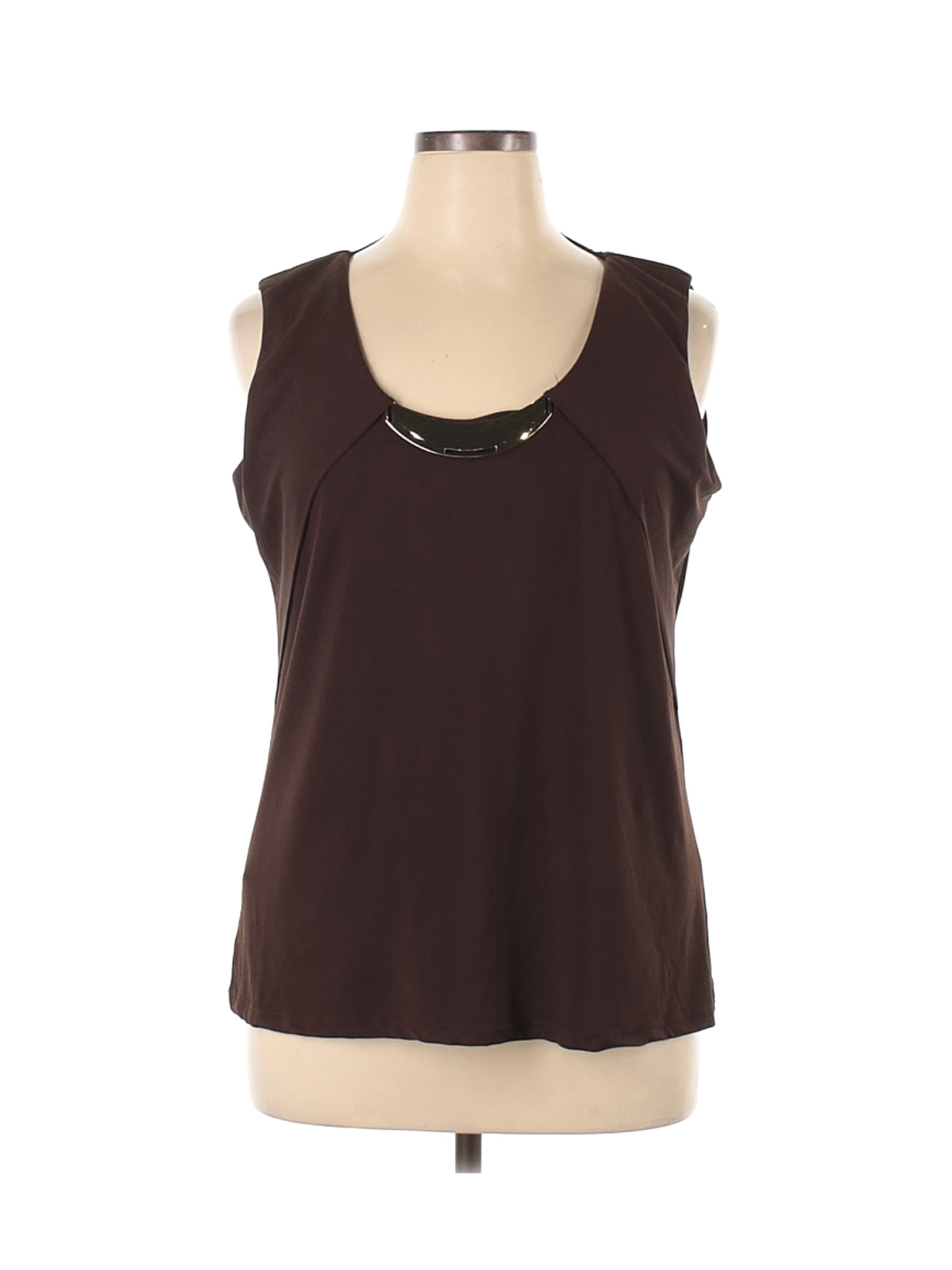 Cato Women Brown Sleeveless Blouse 1X Plus | eBay