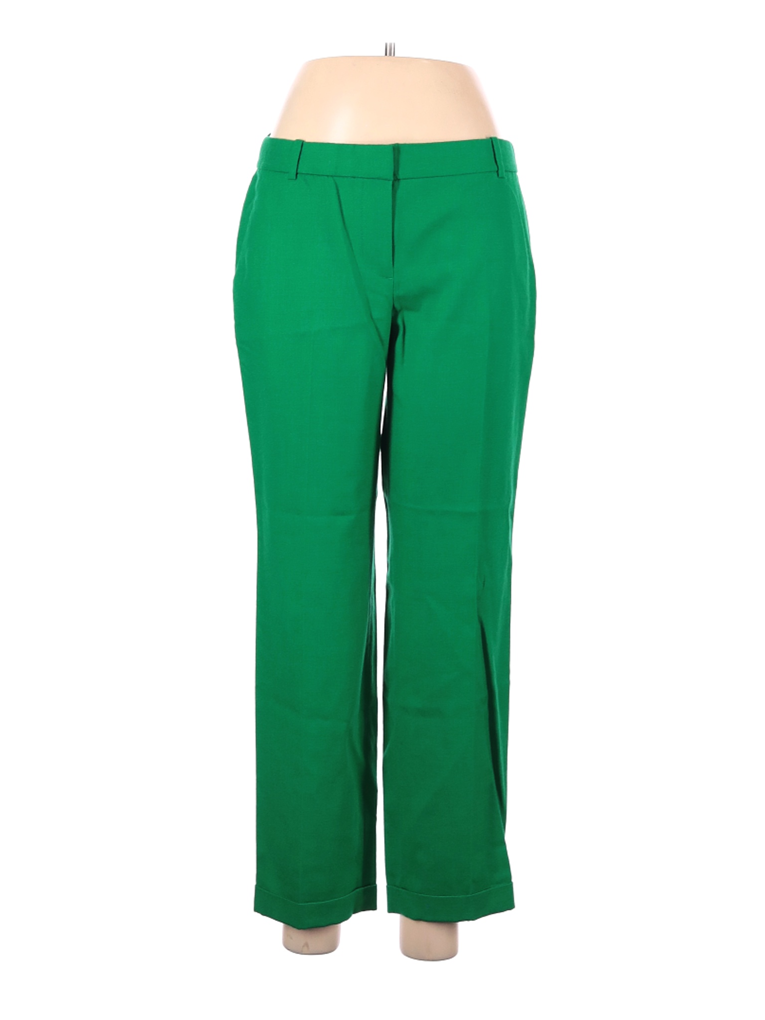 green wool pants