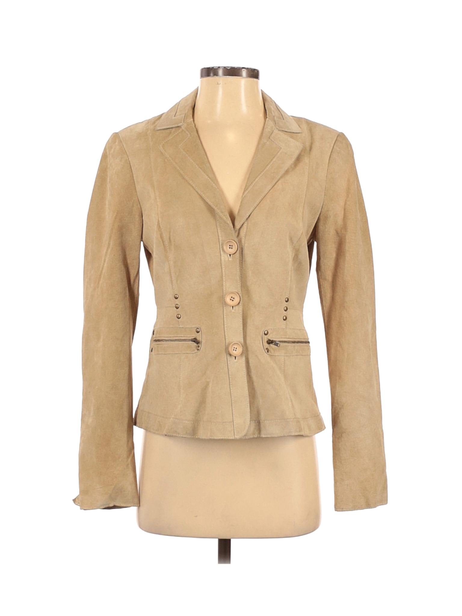W by Worth Women Brown Leather Jacket 4 | eBay