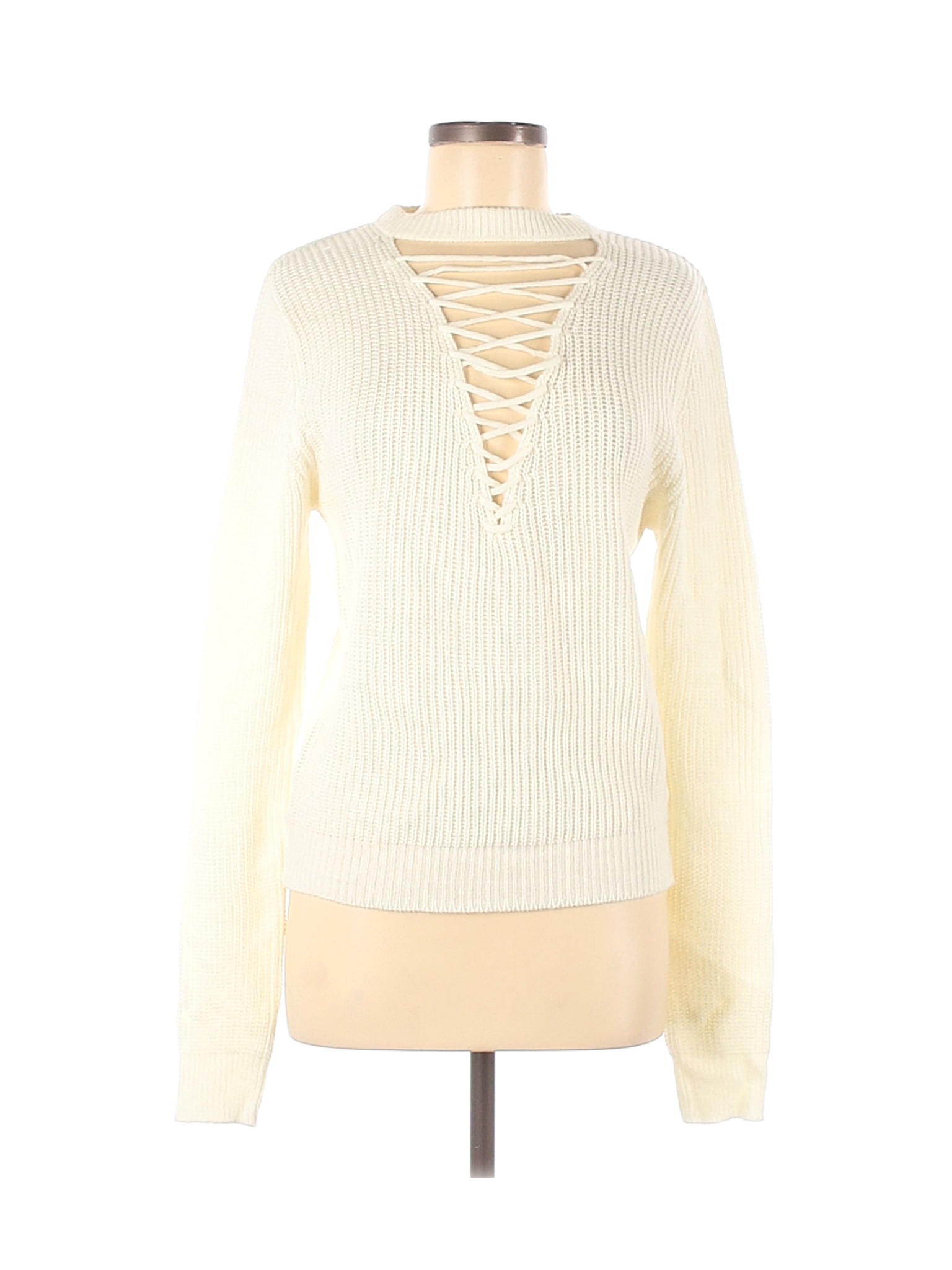 Poof! Women Ivory Pullover Sweater M | eBay