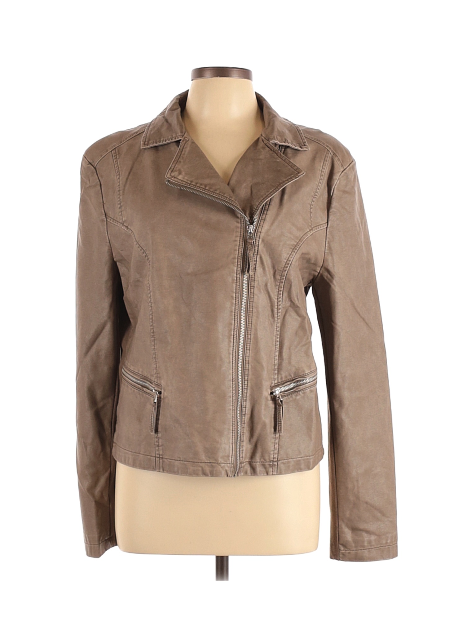 Marc by Andrew Marc Women Brown Faux Leather Jacket XL | eBay
