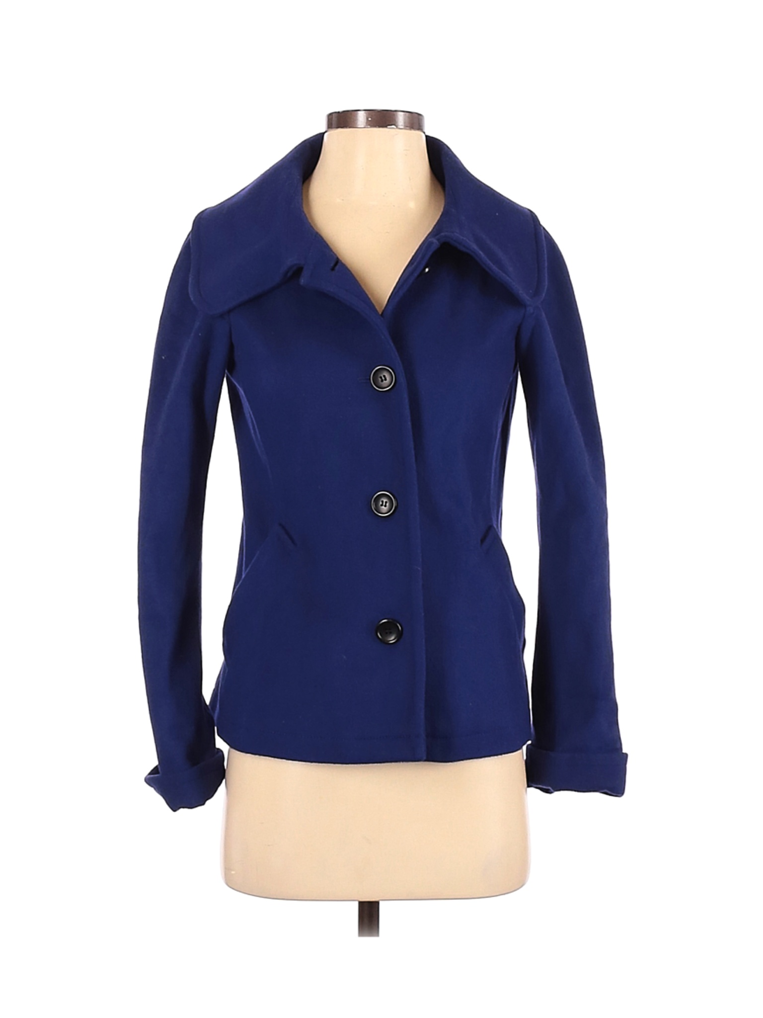 Theory Women Blue Wool Coat S | eBay