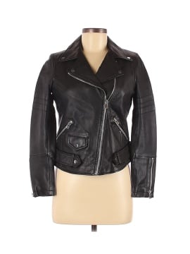 Zara Basic Leather Jacket - front