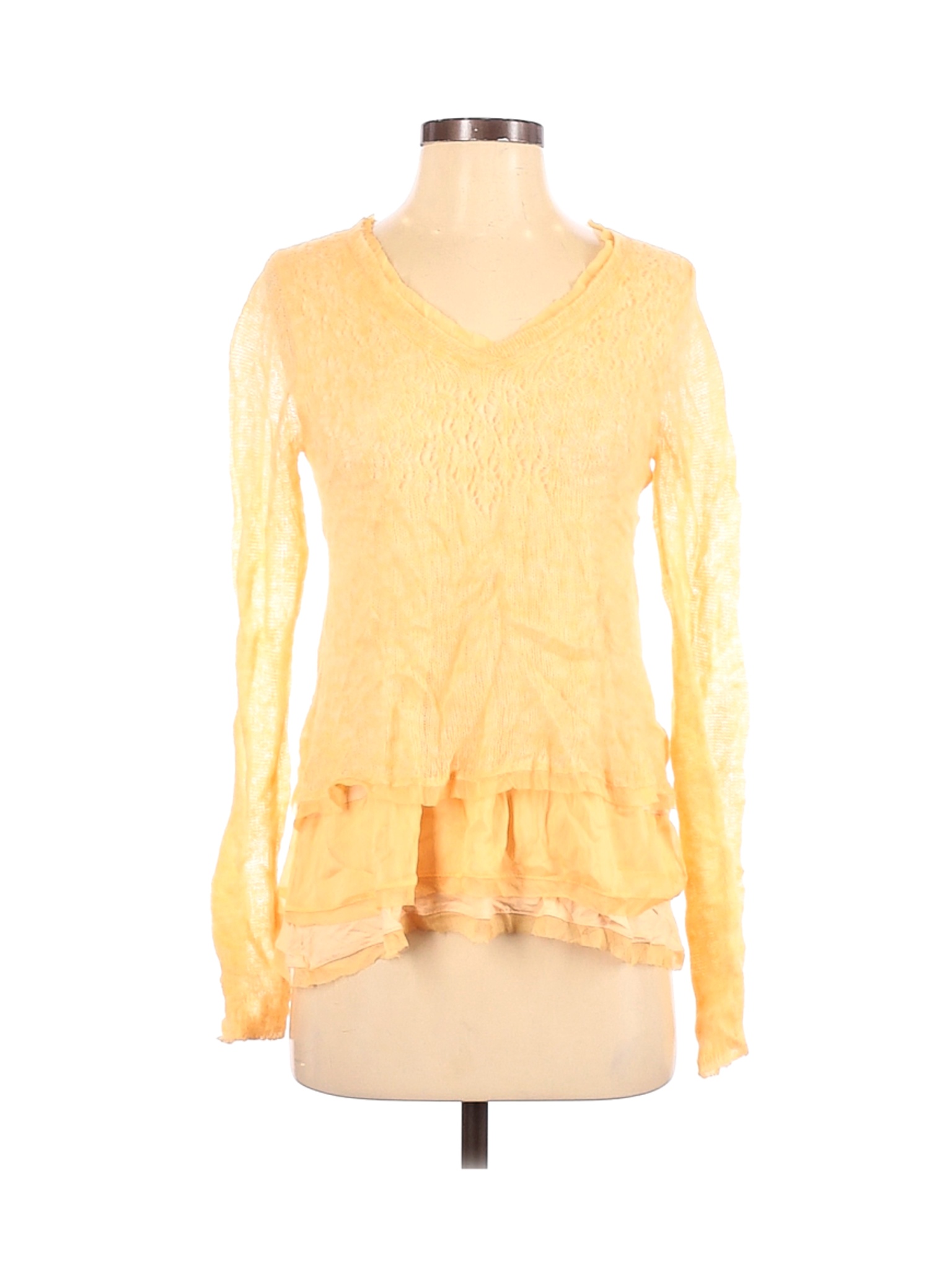 Knitted & Knotted Women Yellow Pullover Sweater S | eBay