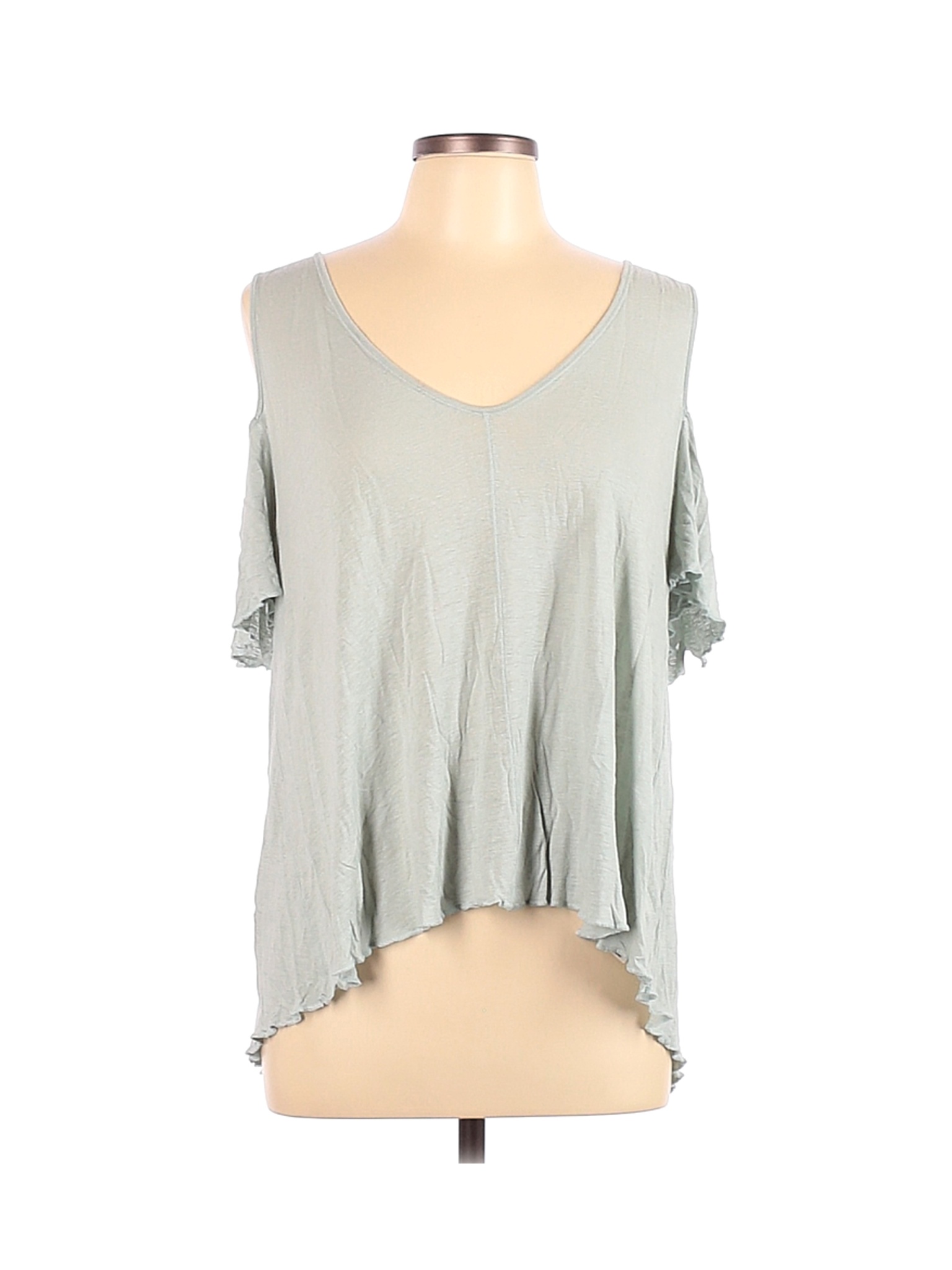 Free People Women Green Short Sleeve Top L | eBay