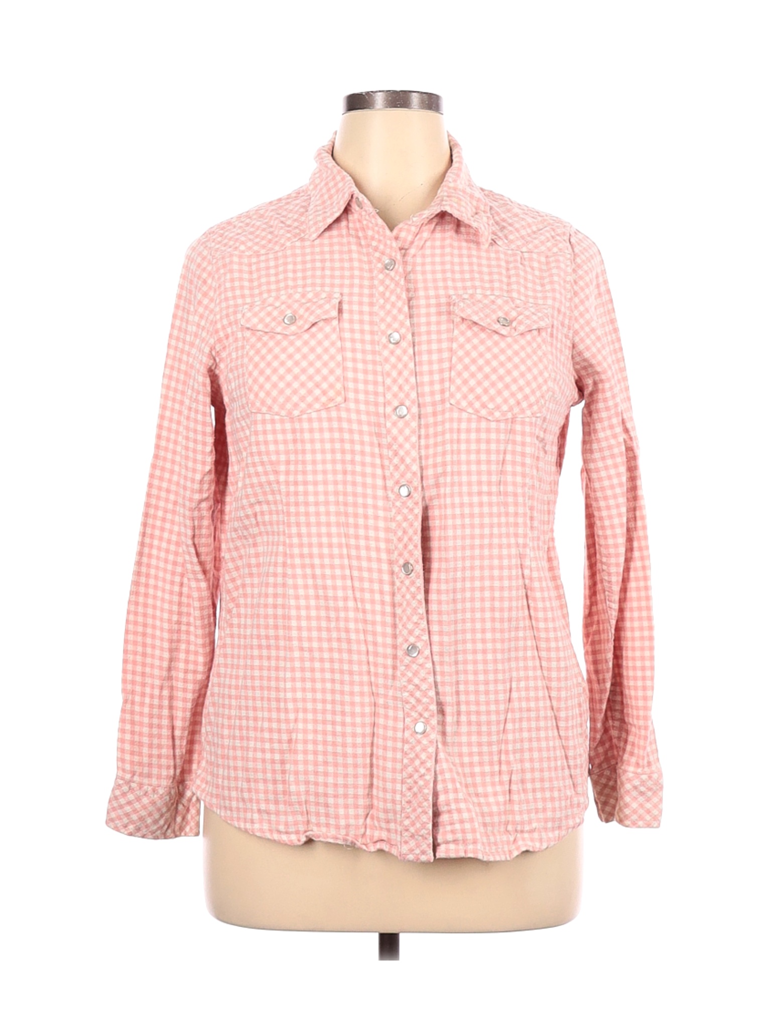 Bit & Bridle Women Pink Long Sleeve Button-Down Shirt XL | eBay