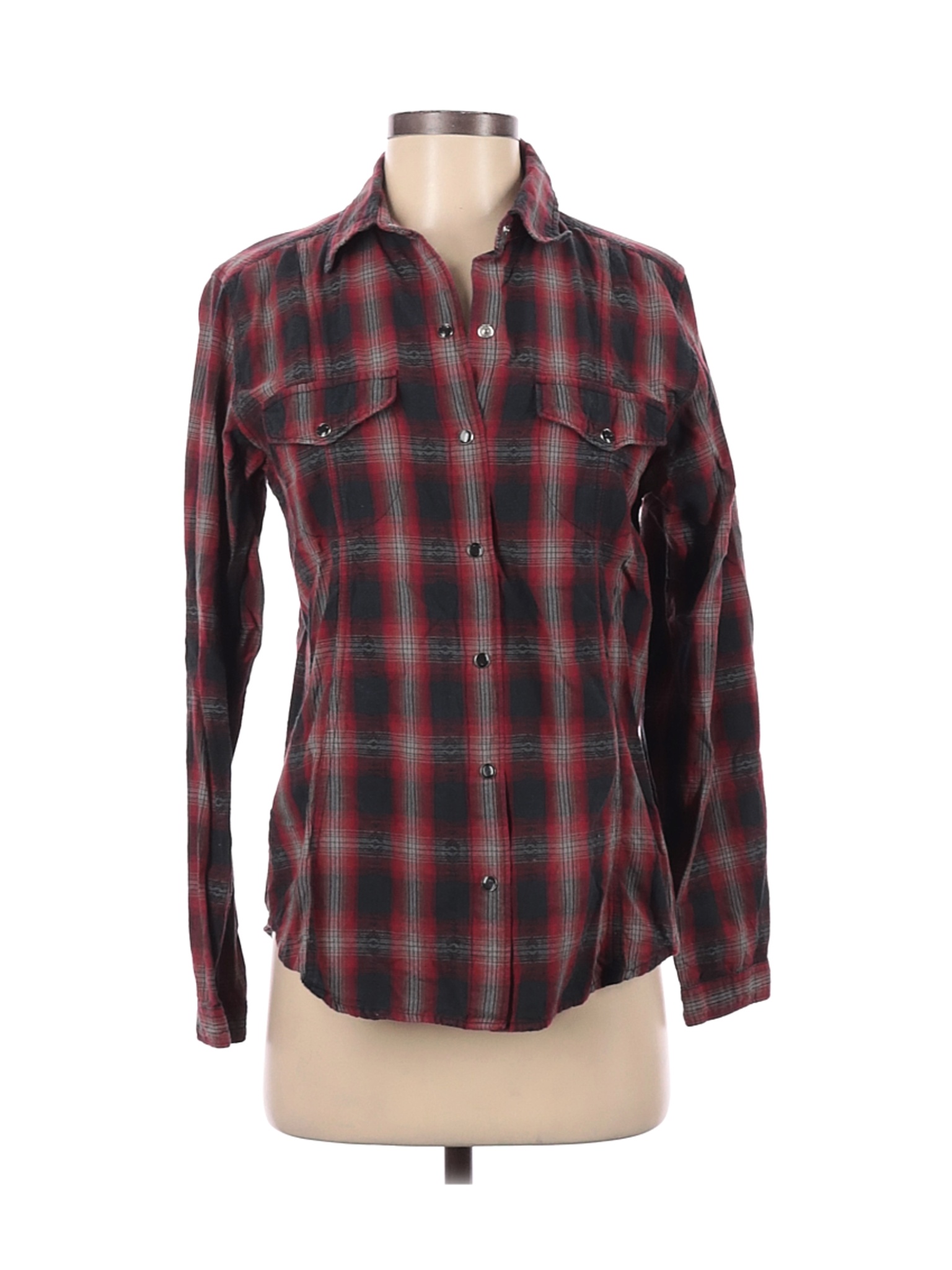 Woolrich Women Red Long Sleeve Button-Down Shirt XS | eBay