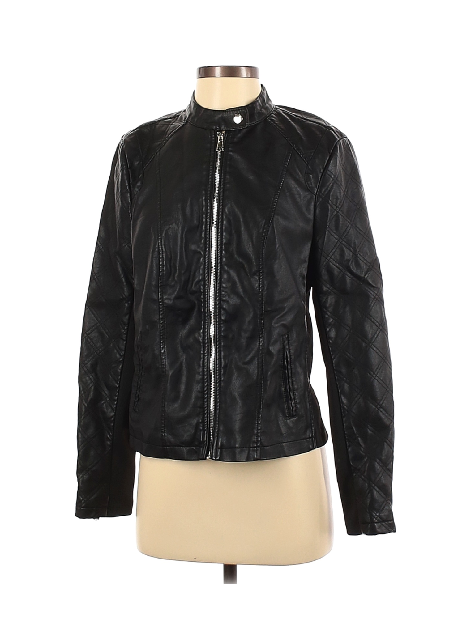 NWT Baccini Women Black Faux Leather Jacket S | eBay