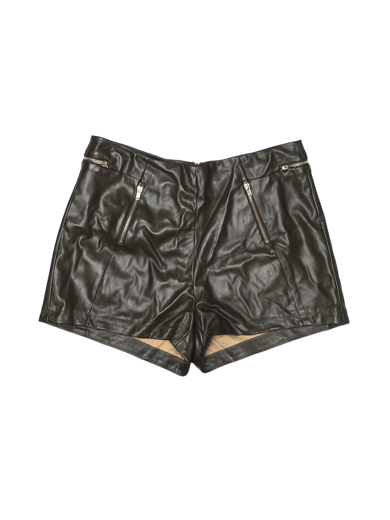 Do & Be Solid Green Faux Leather Shorts Size M - 59% off | thredUP