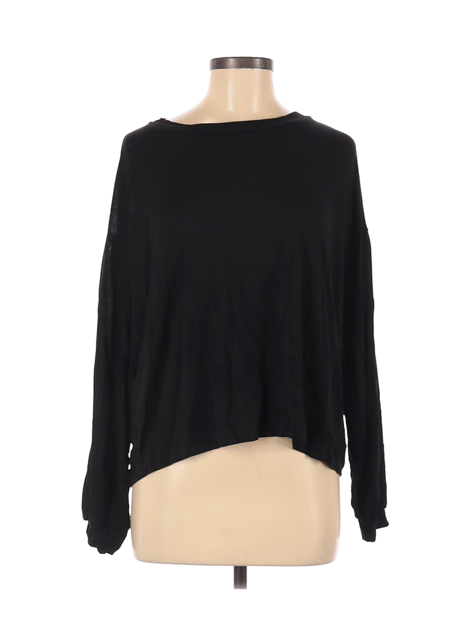 Zara Women Black Long Sleeve T-Shirt M | eBay