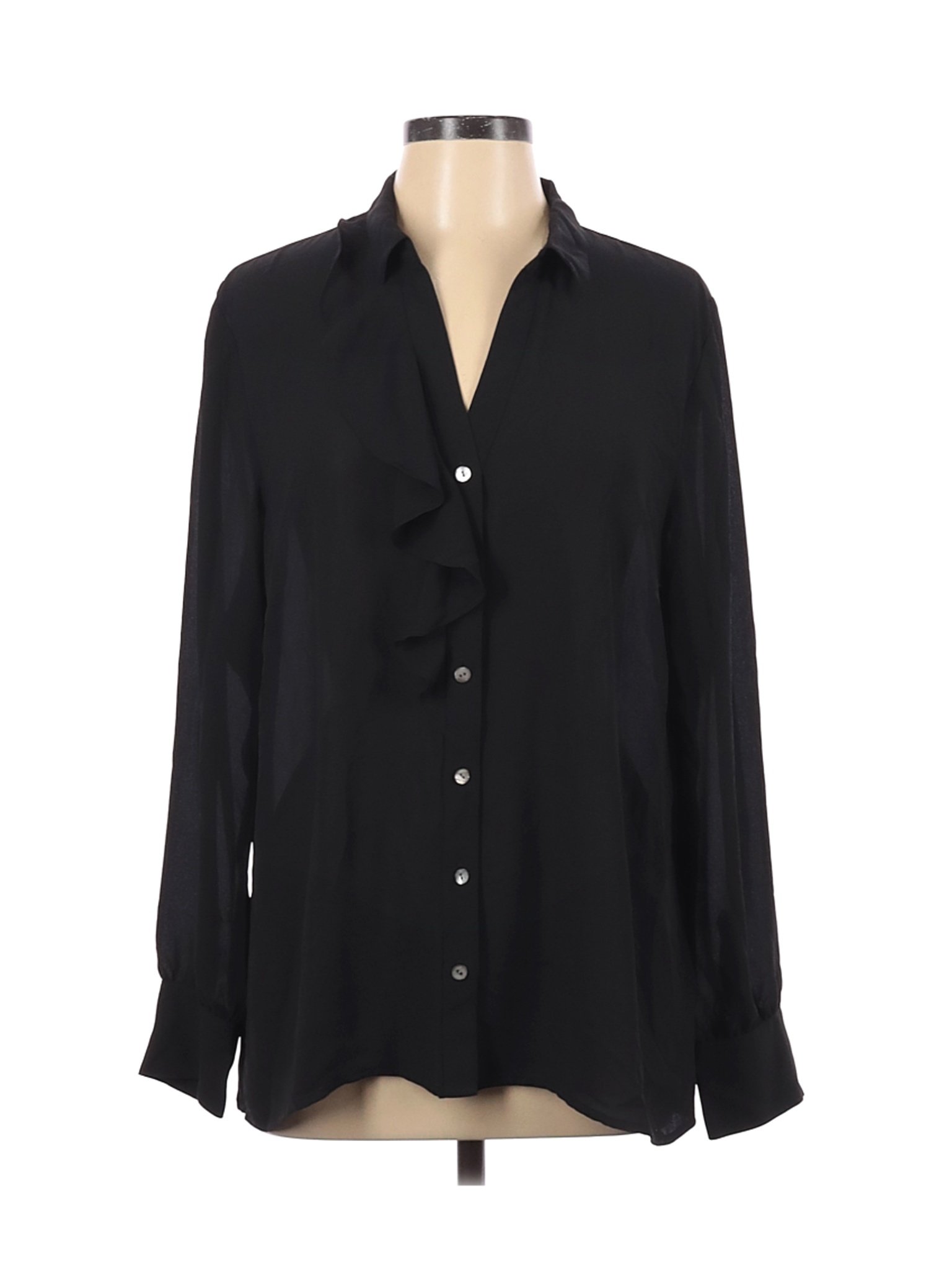 J.Jill Women Black Long Sleeve Blouse L | eBay