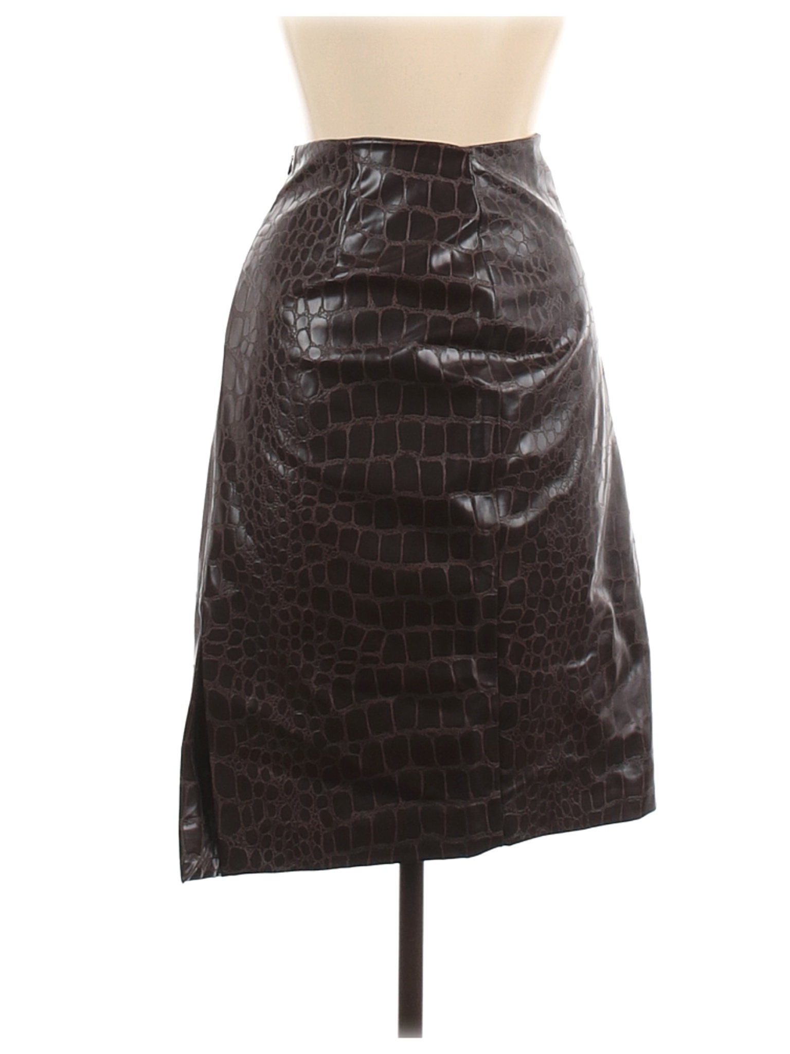 Zara Women Brown Faux Leather Skirt 8 | eBay
