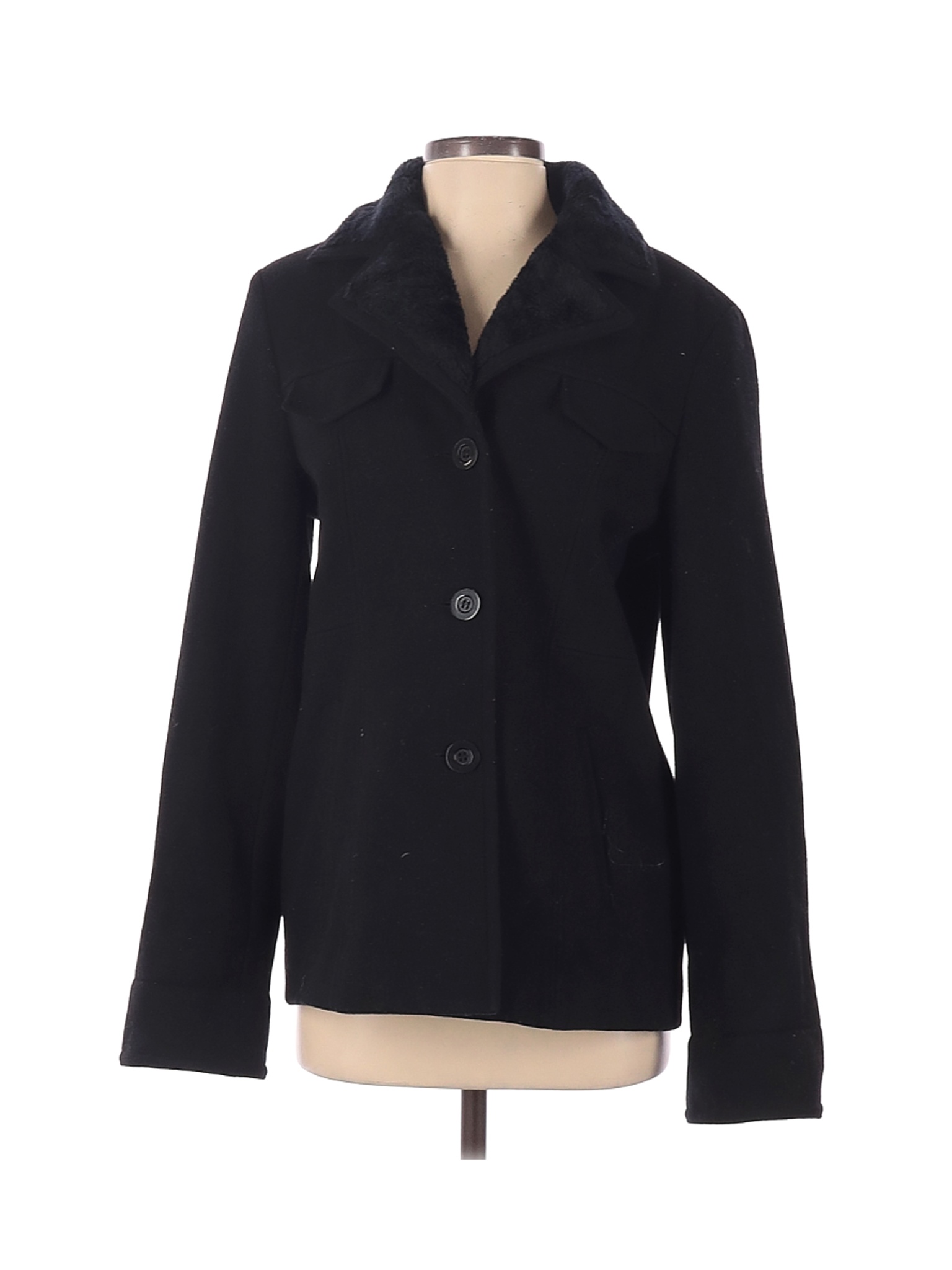 St. John's Bay Women Black Wool Coat S | eBay