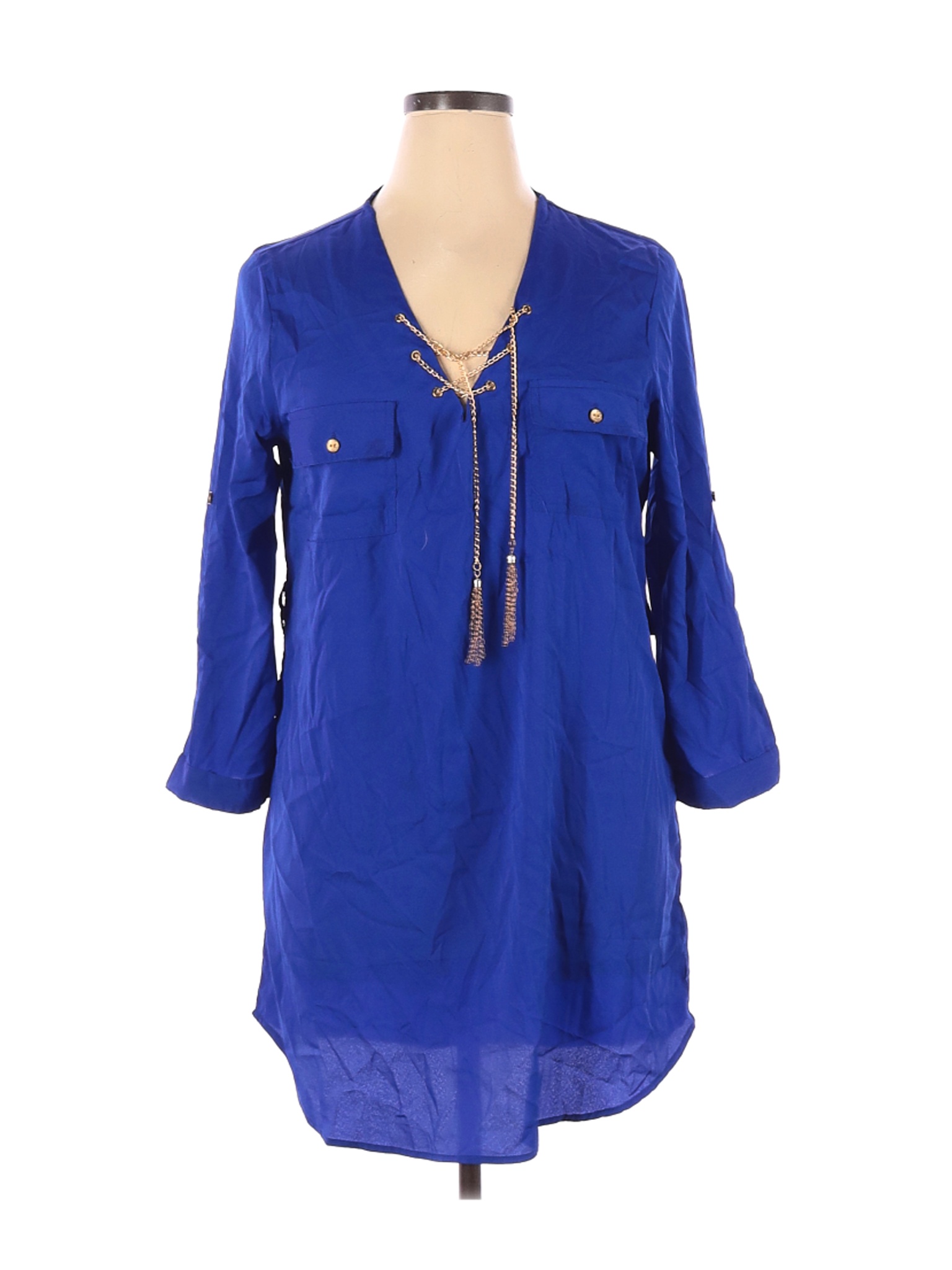 Live 4 Truth Women Blue 3/4 Sleeve Blouse XL | eBay