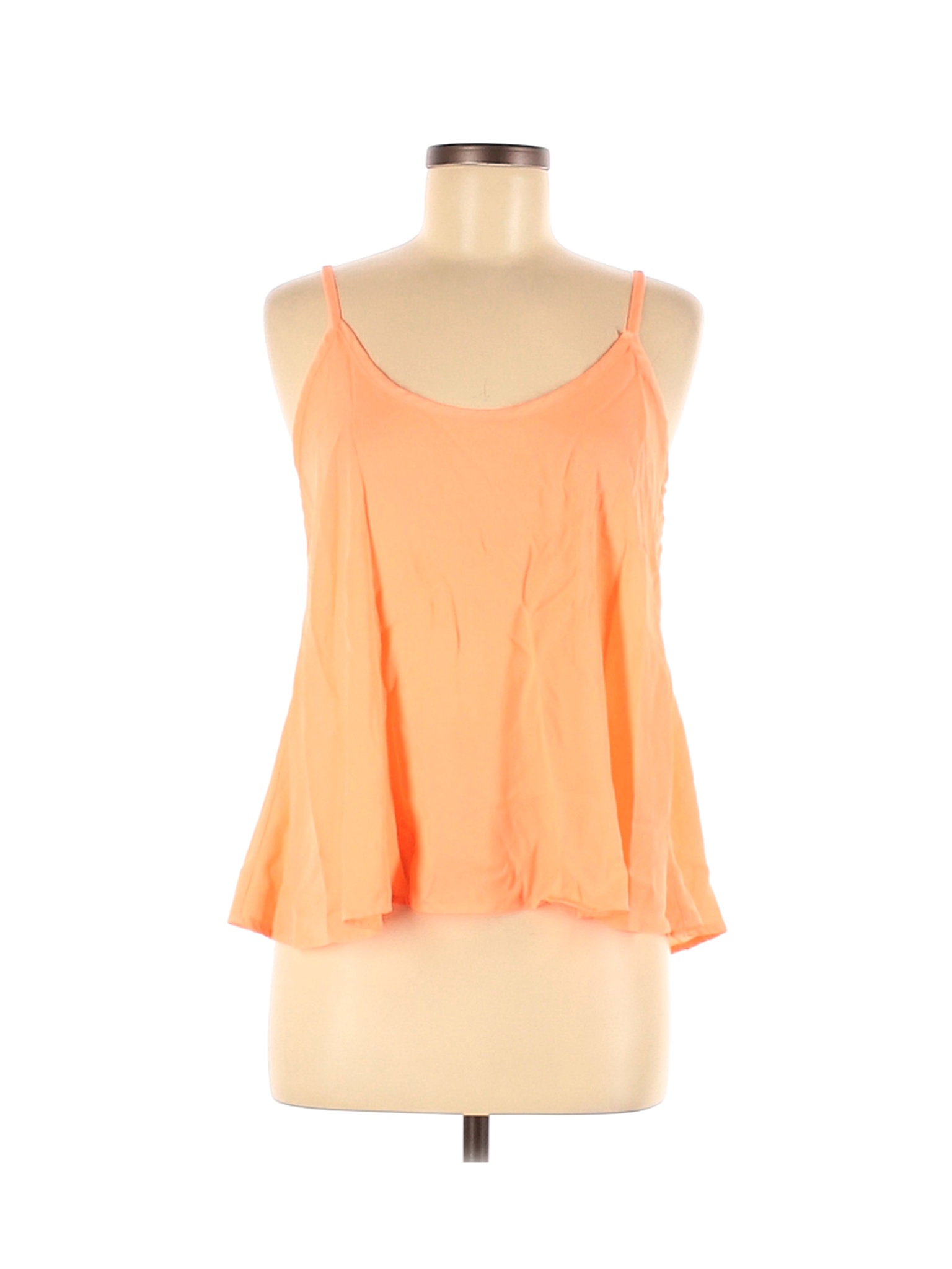 orange sleeveless blouse