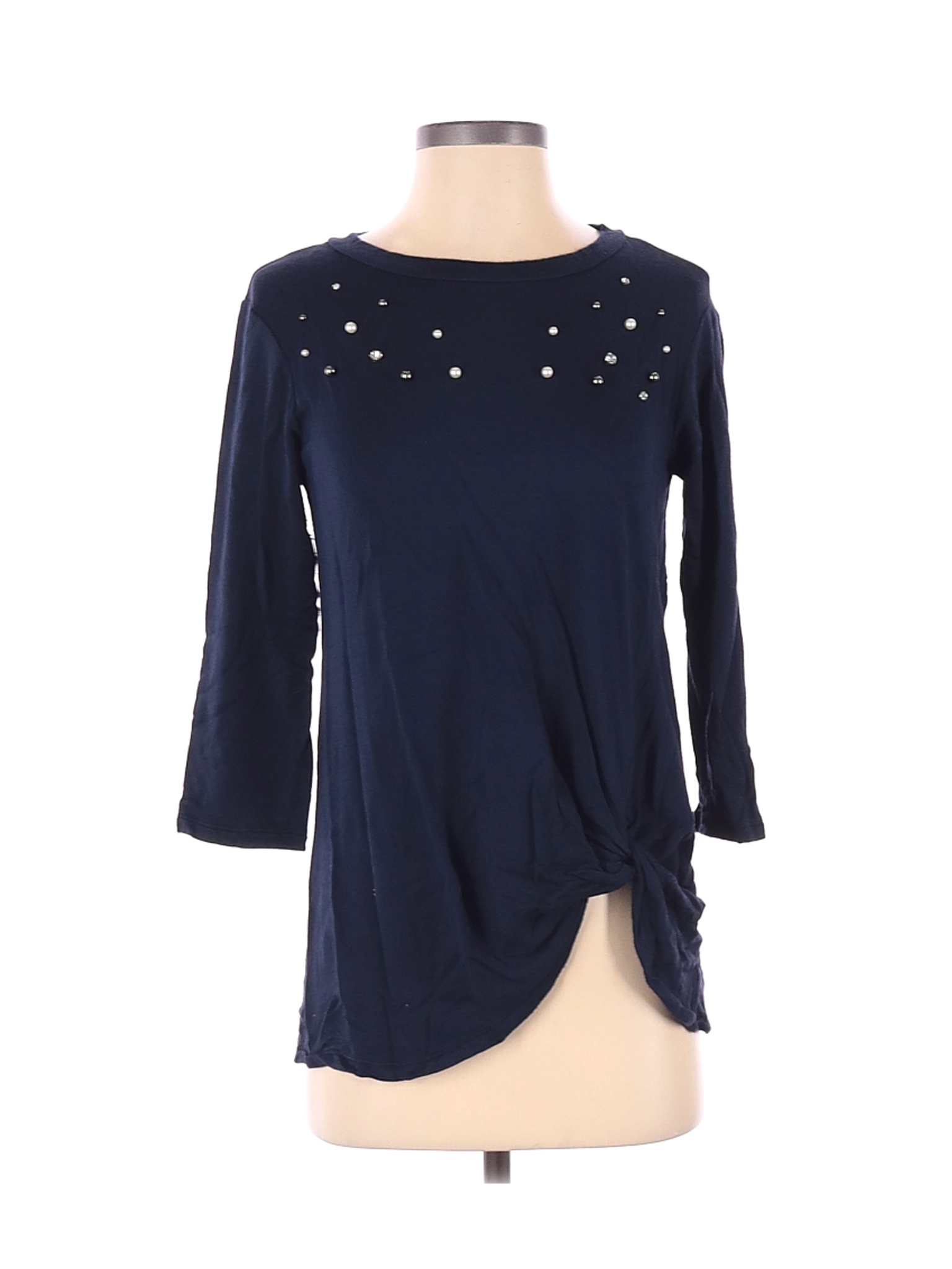 Crew Knit Wear Women Blue 3/4 Sleeve Top XS | eBay