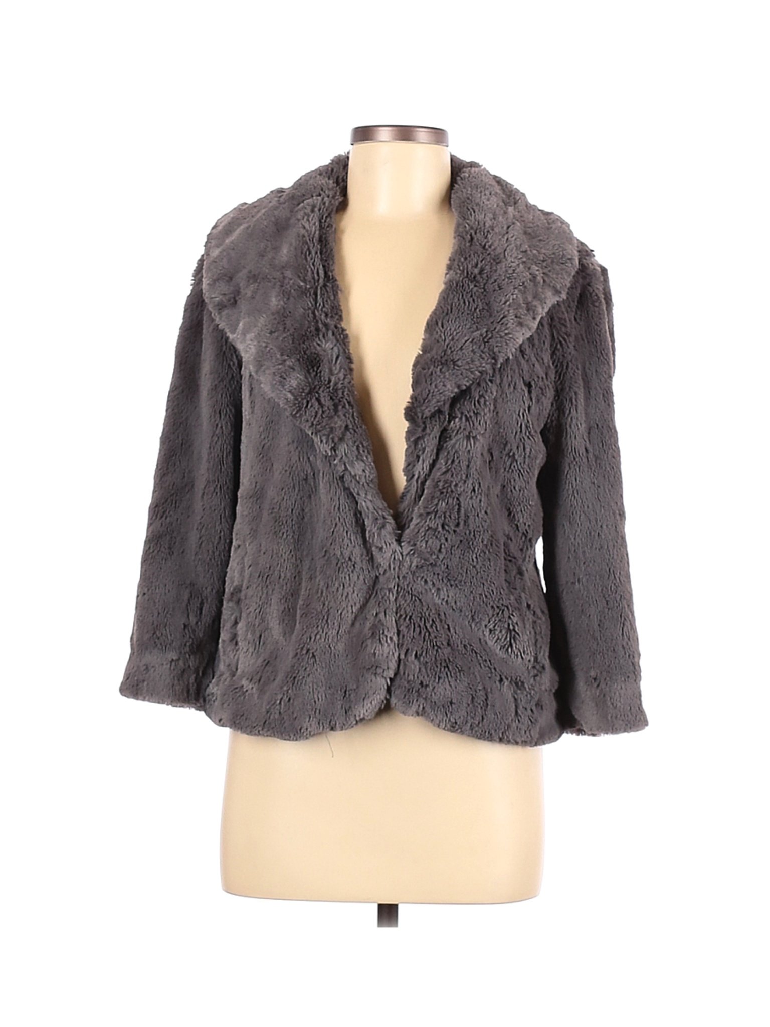 Dolce Cabo Women Gray Faux Fur Jacket M | eBay