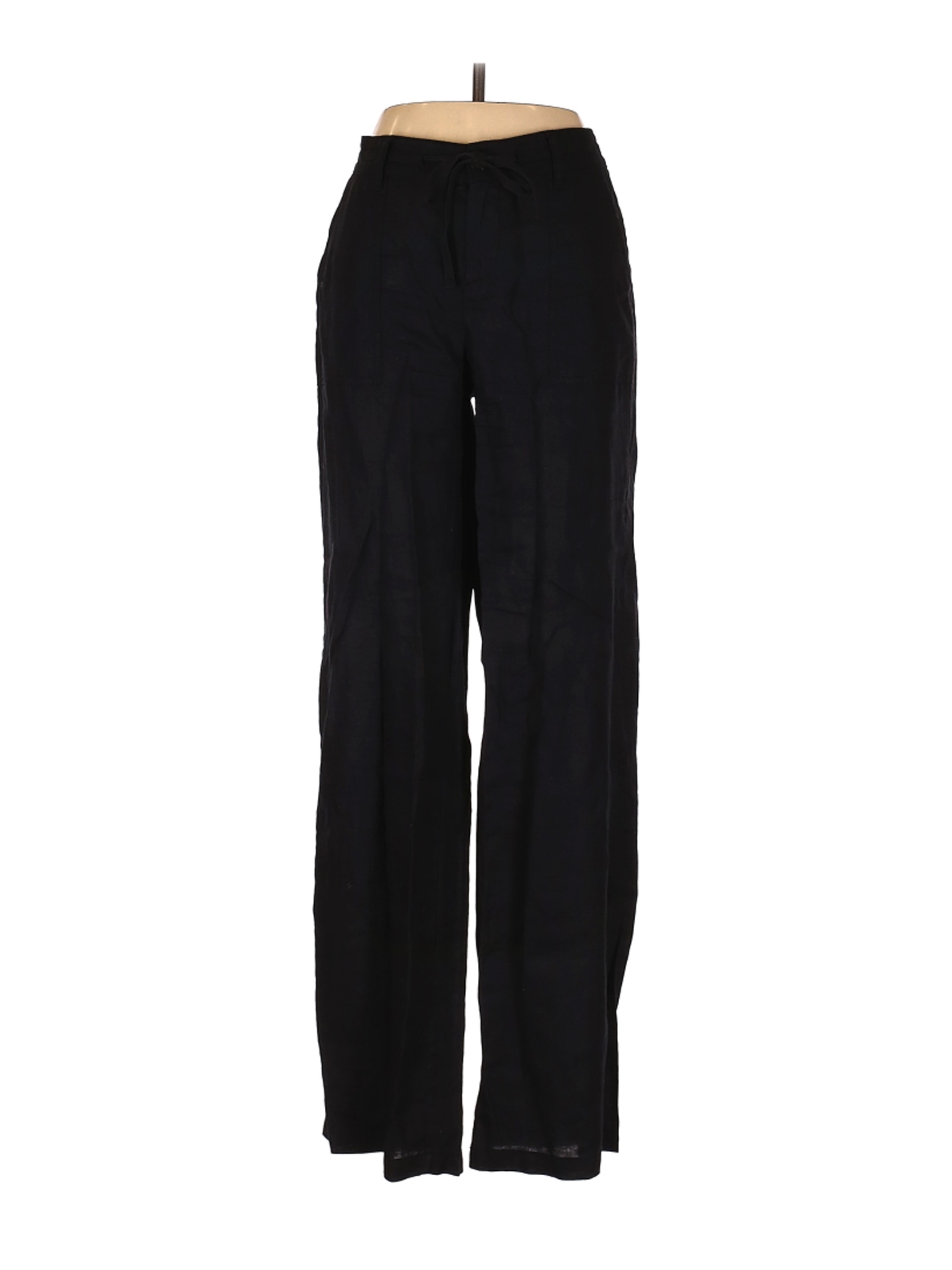 Blue Saks Fifth Avenue Women Black Linen Pants S | eBay