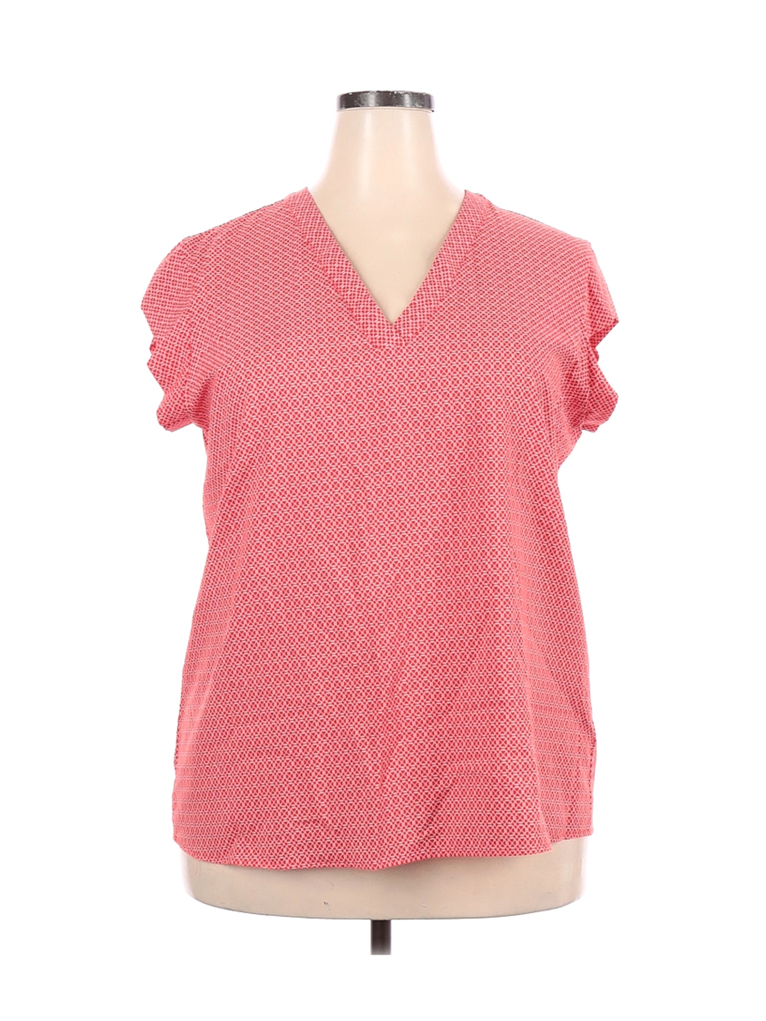 Hilary Radley Women Pink Short Sleeve Blouse XXL | eBay