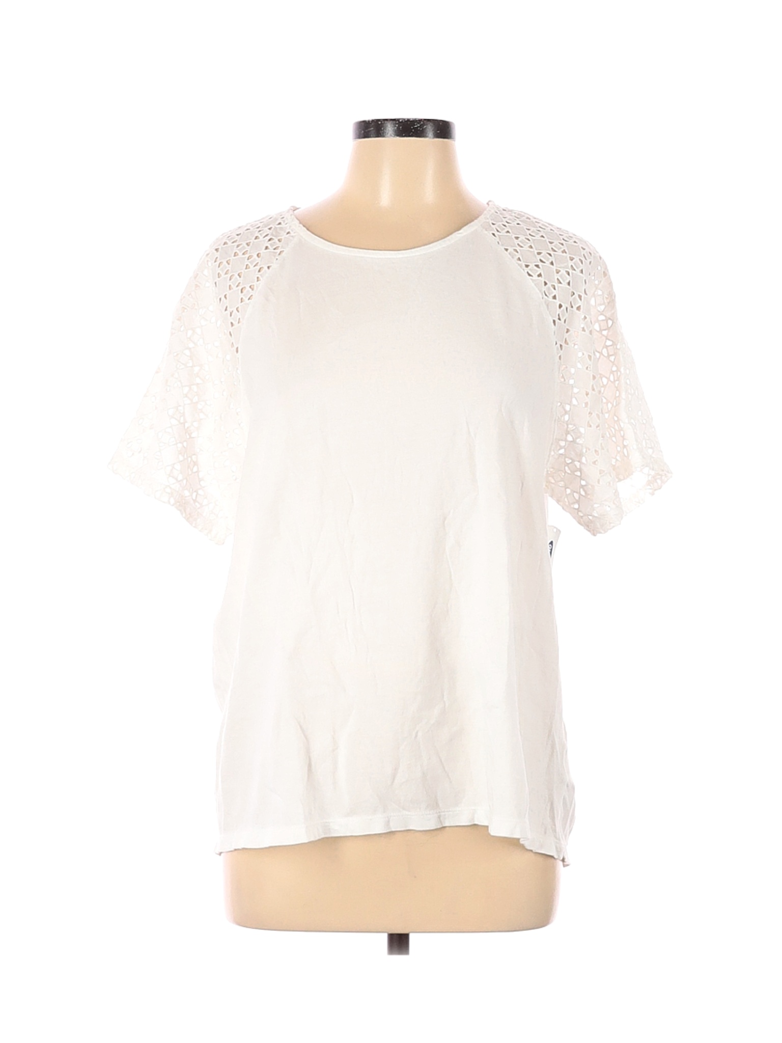 NWT Old Navy Women White Short Sleeve Blouse L | eBay
