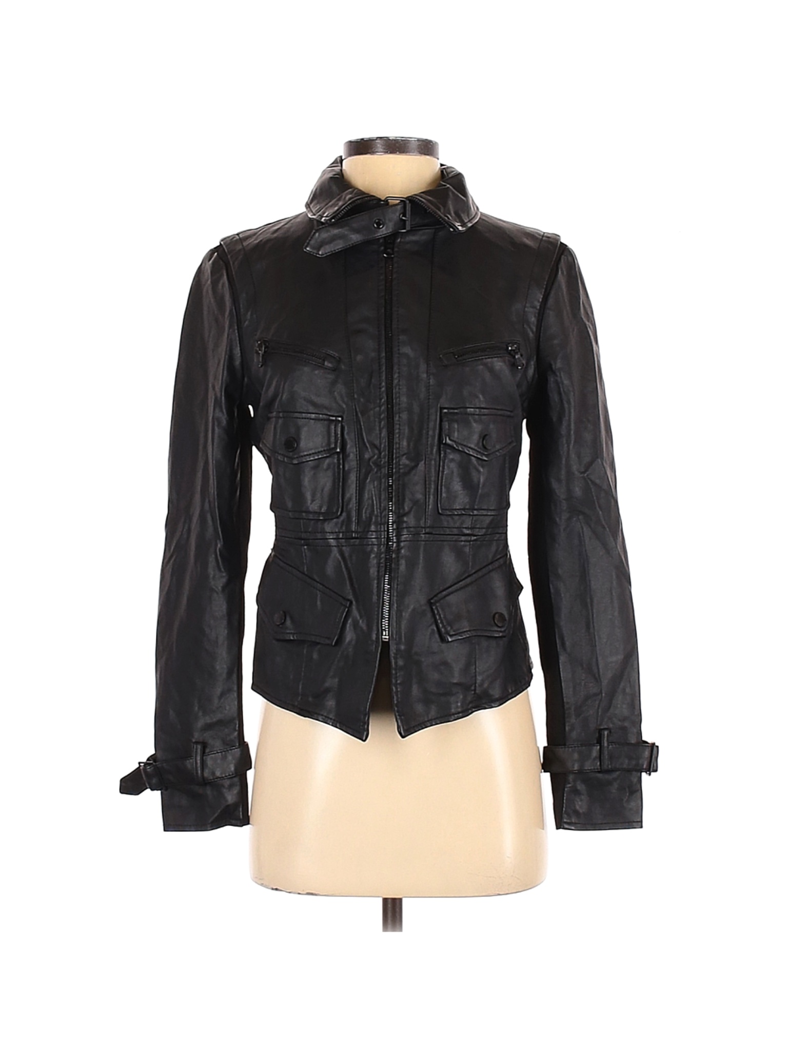 kenneth cole reaction women's faux leather jacket