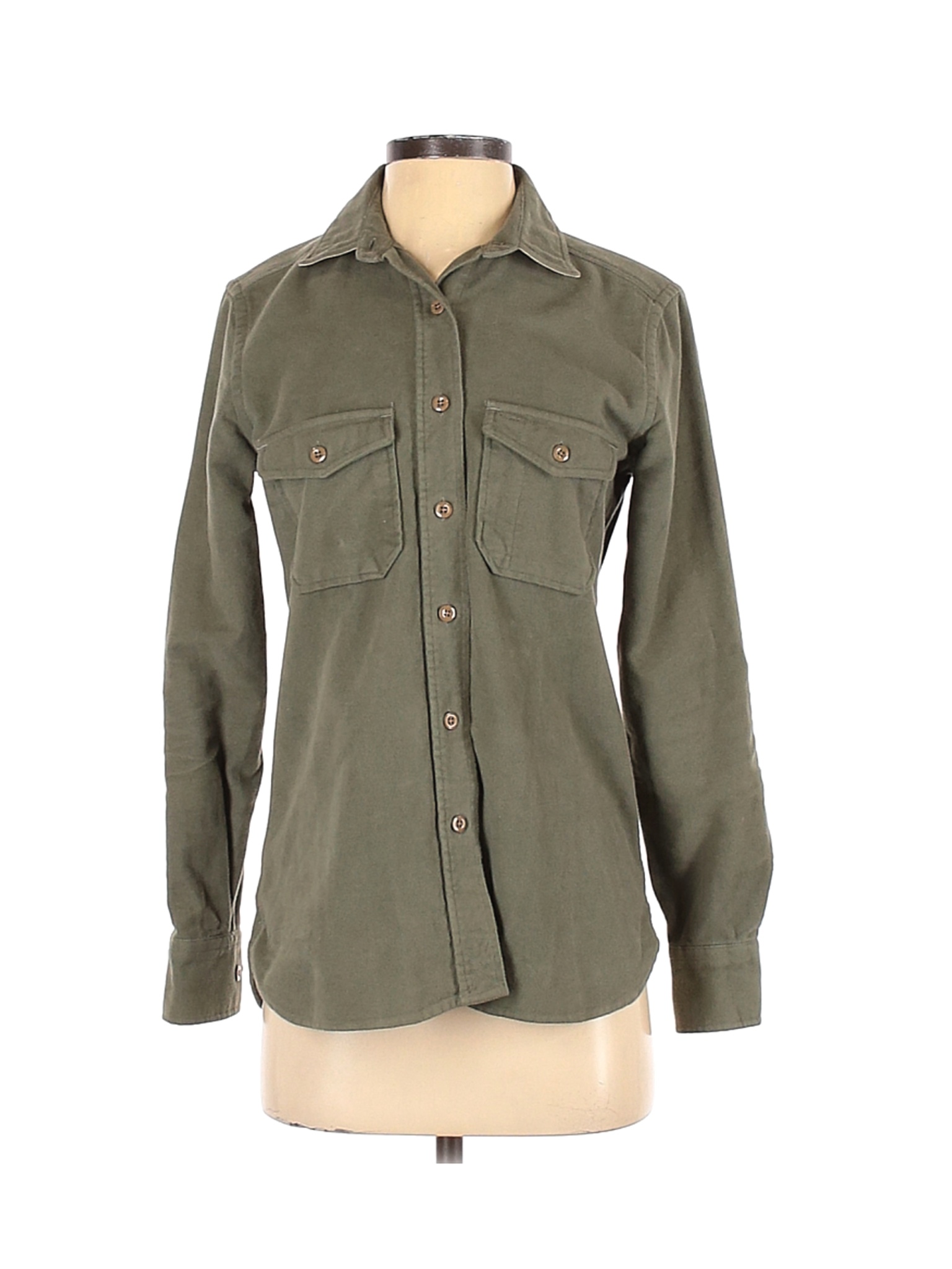 Assorted Brands Women Green Long Sleeve Button-Down Shirt XS | eBay