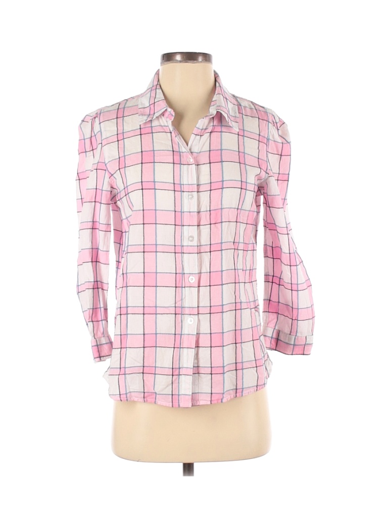 Kim Rogers 100% Cotton Pink Long Sleeve Button-Down Shirt Size S - 72% ...