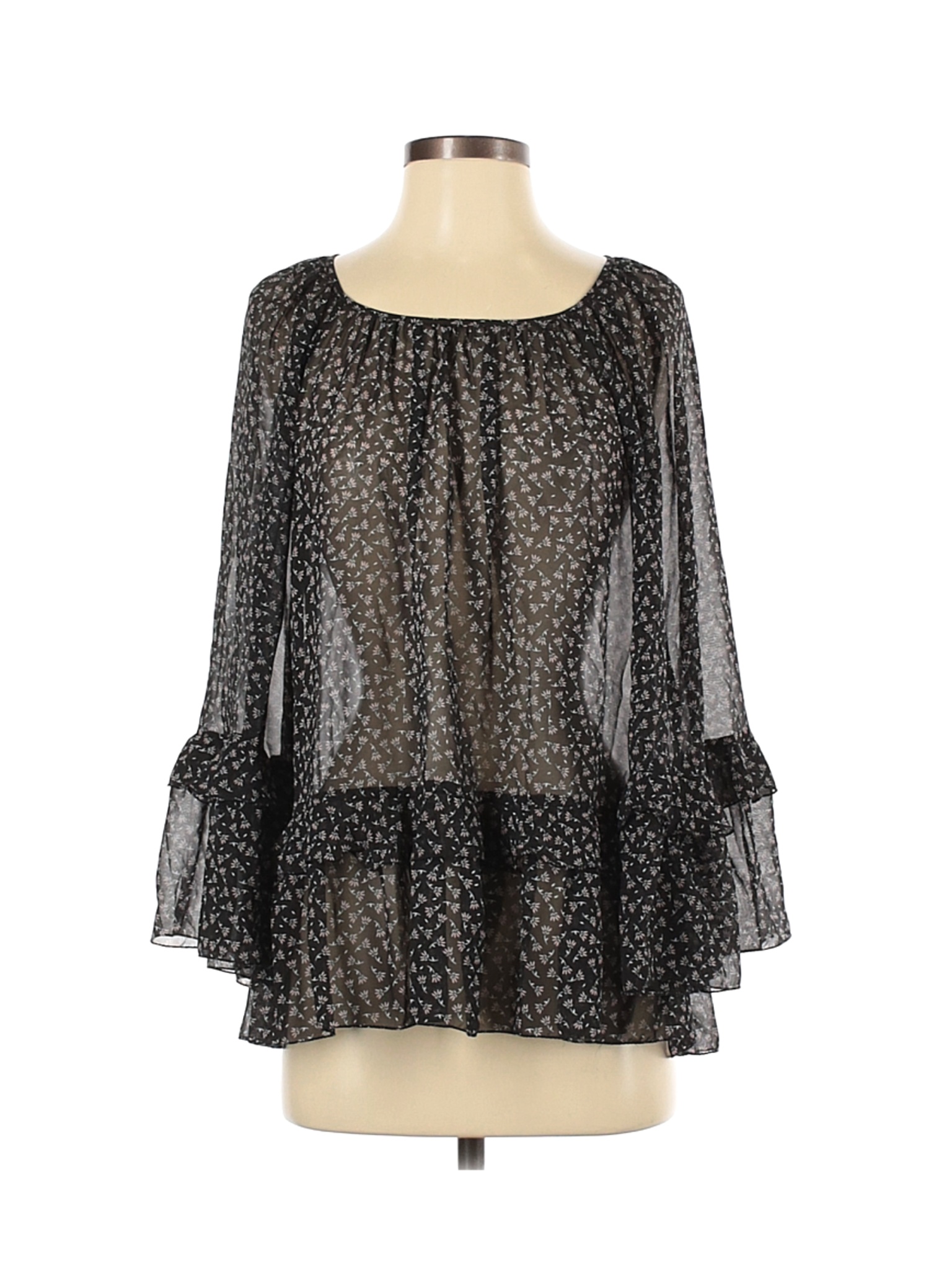 Max Studio Women Black Long Sleeve Blouse S | eBay