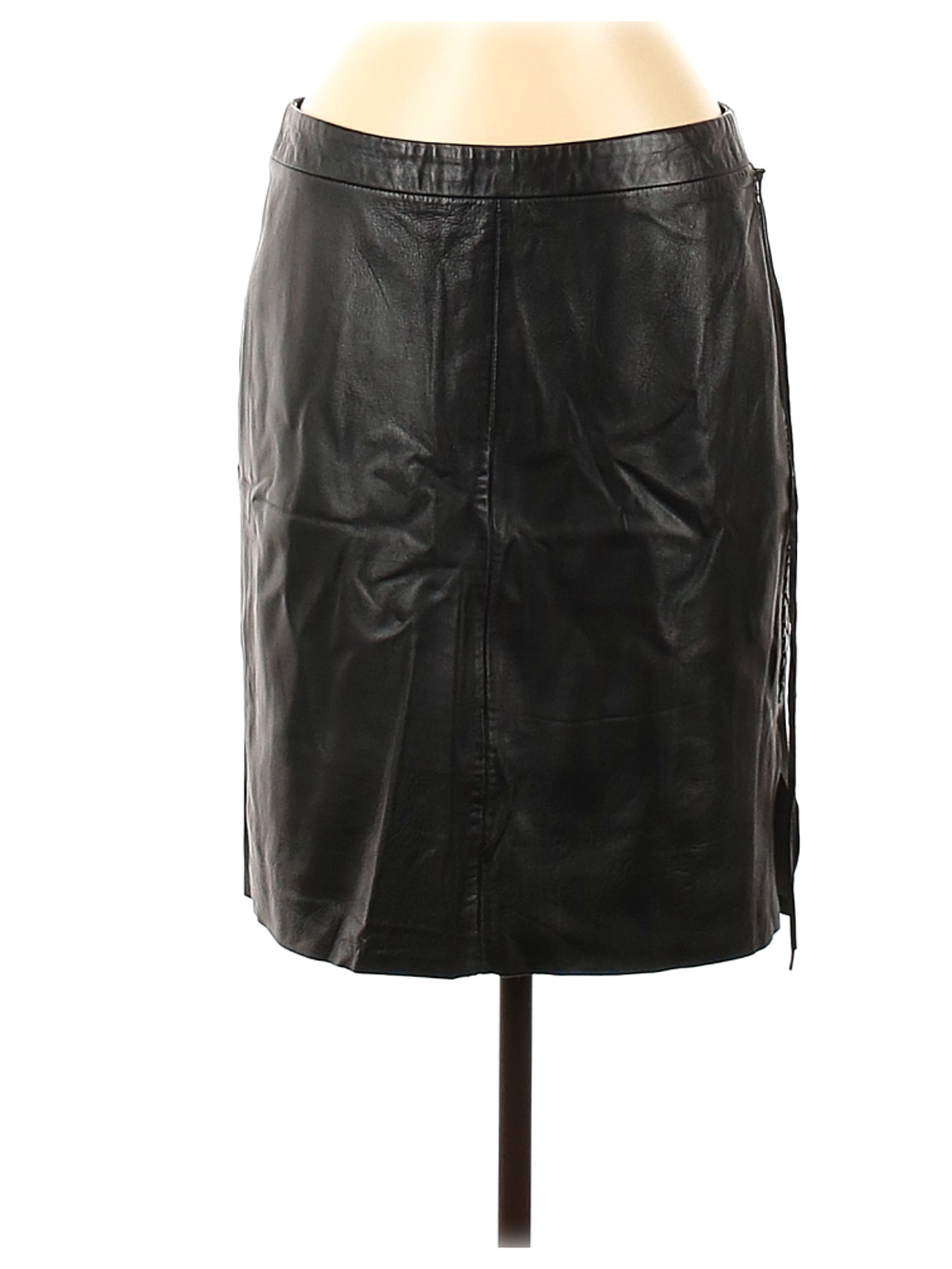 Banana Republic Women Black Leather Skirt 6 | eBay