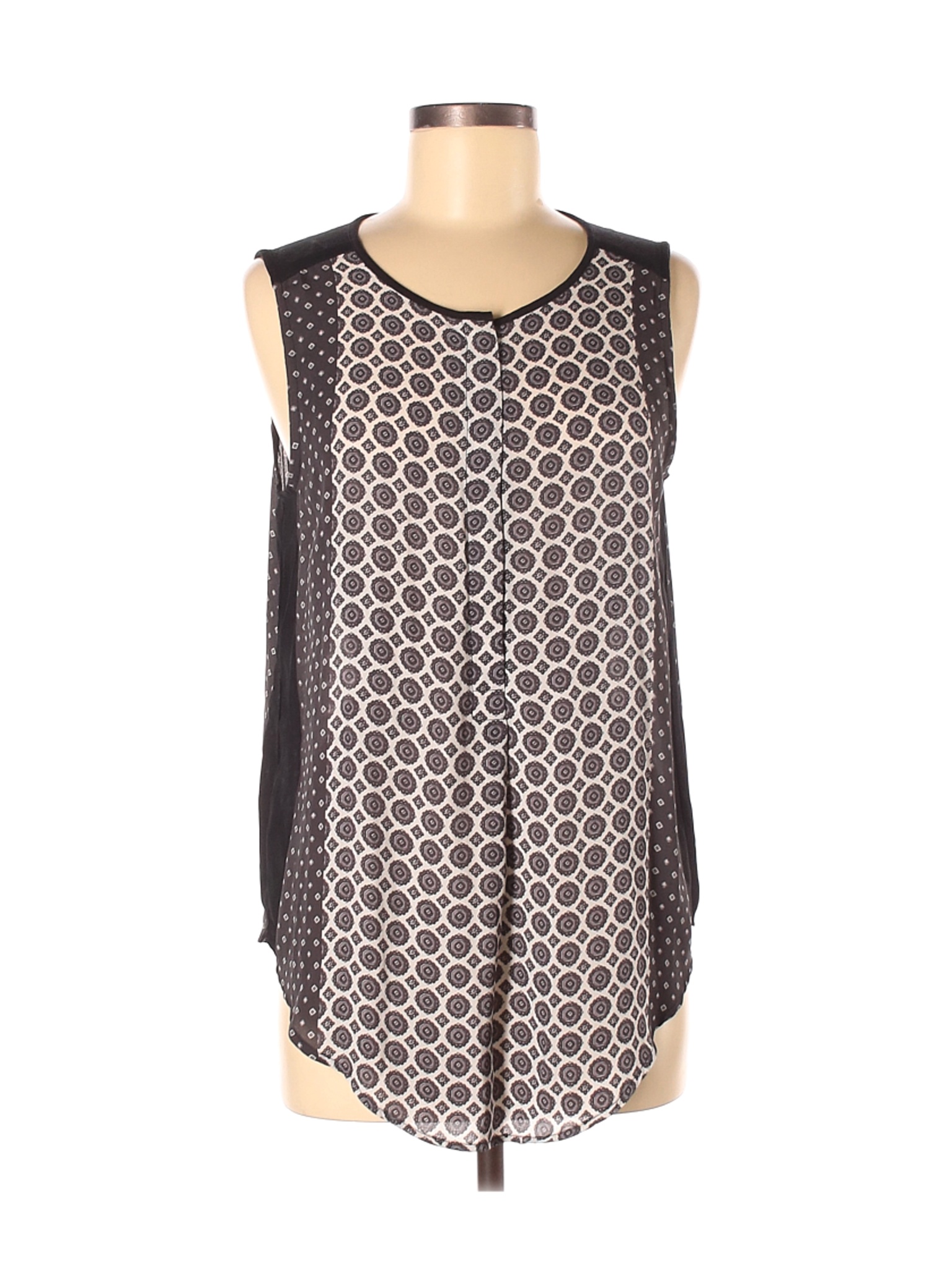 Ann Taylor LOFT Women Gray Sleeveless Blouse M | eBay