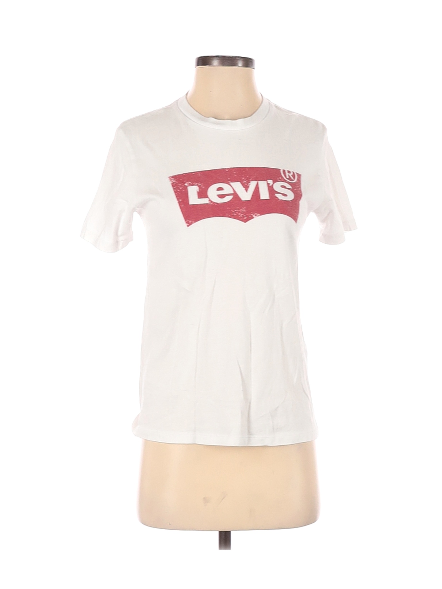 Levis Women White Short Sleeve T Shirt Xs Ebay