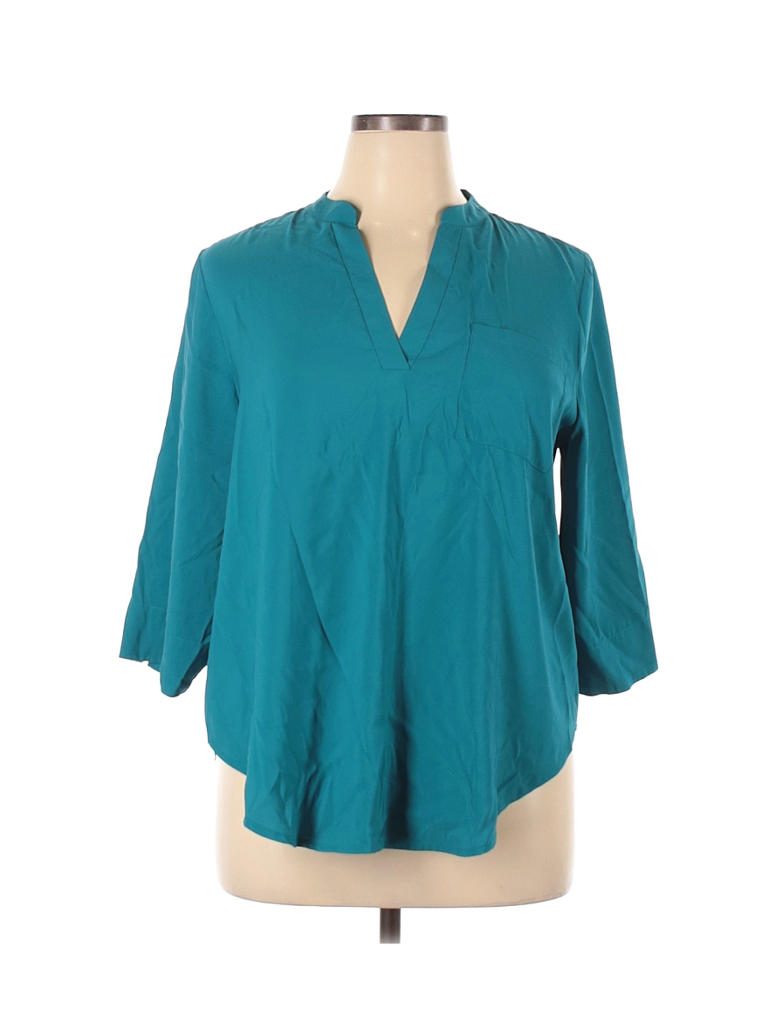Coldwater Creek Women Green 3/4 Sleeve Blouse XL Petites | eBay
