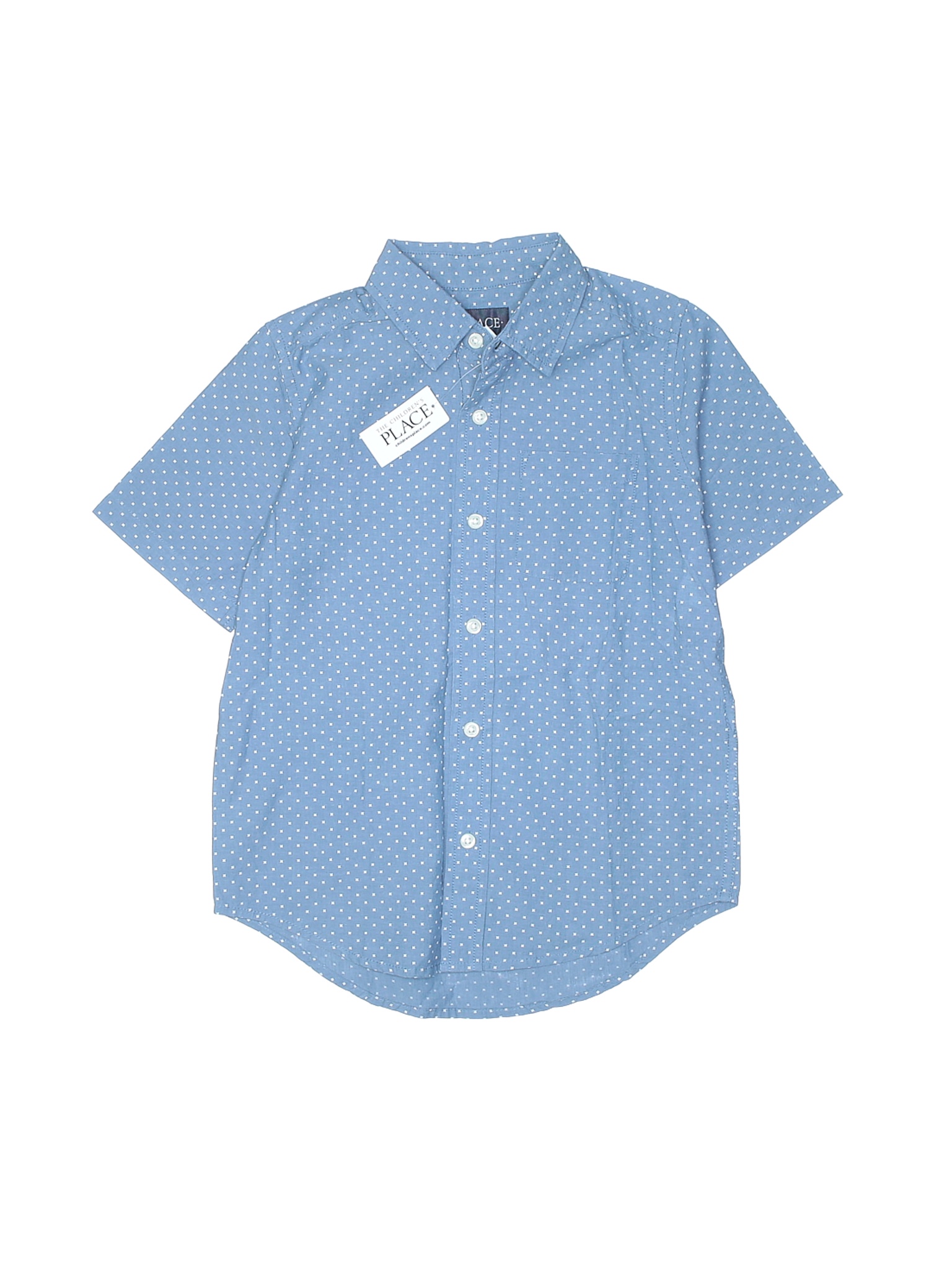 NWT The Children's Place Boys Blue Short Sleeve Button-Down Shirt 8 | eBay