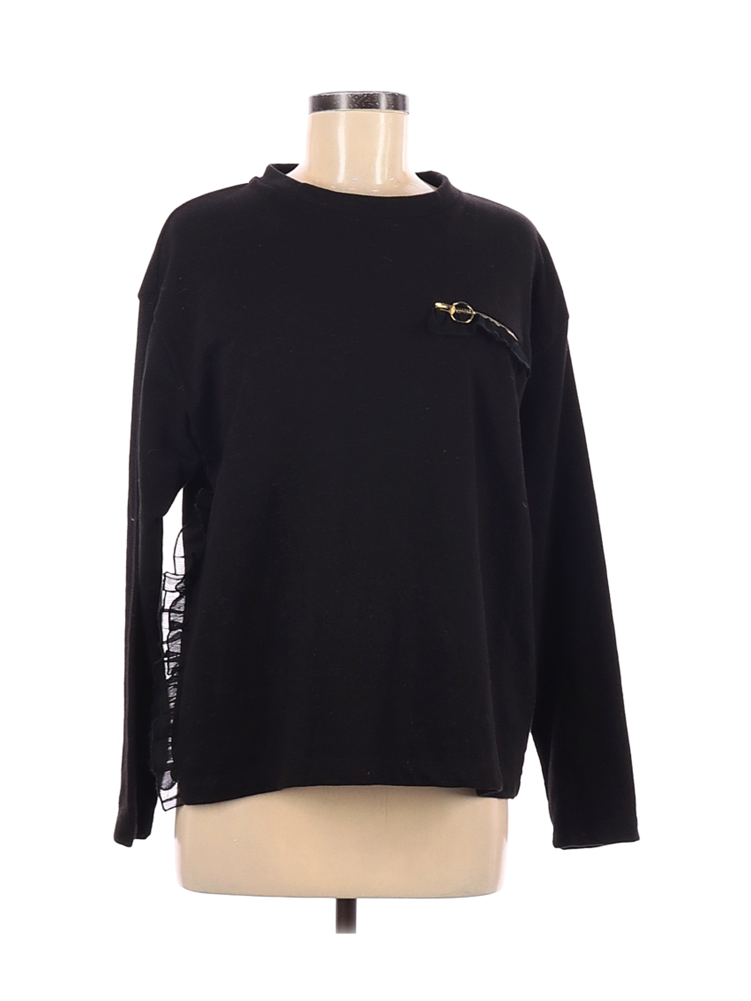 Zara W&B Collection Women Black Sweatshirt M | eBay