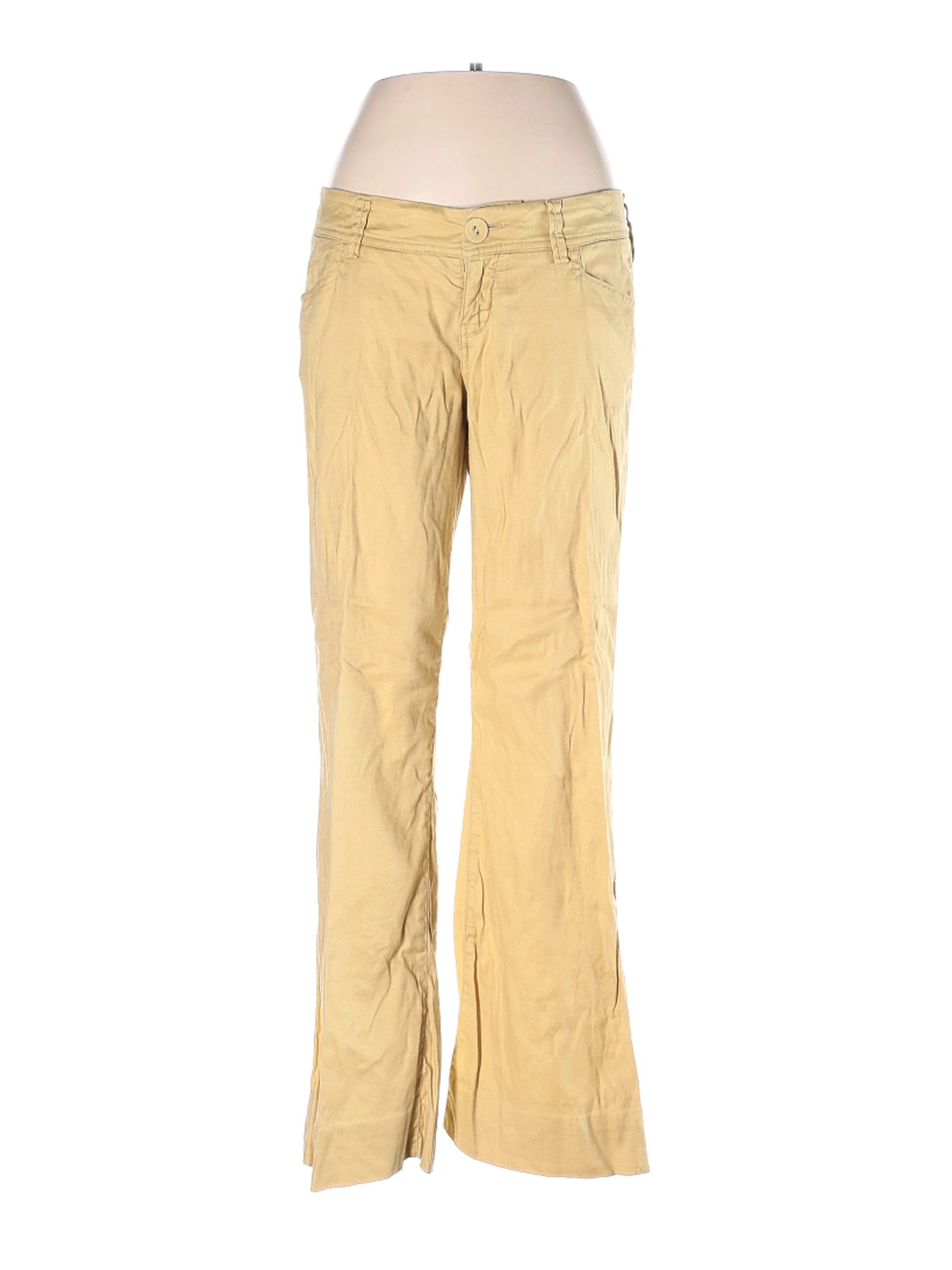 yellow linen pants womens