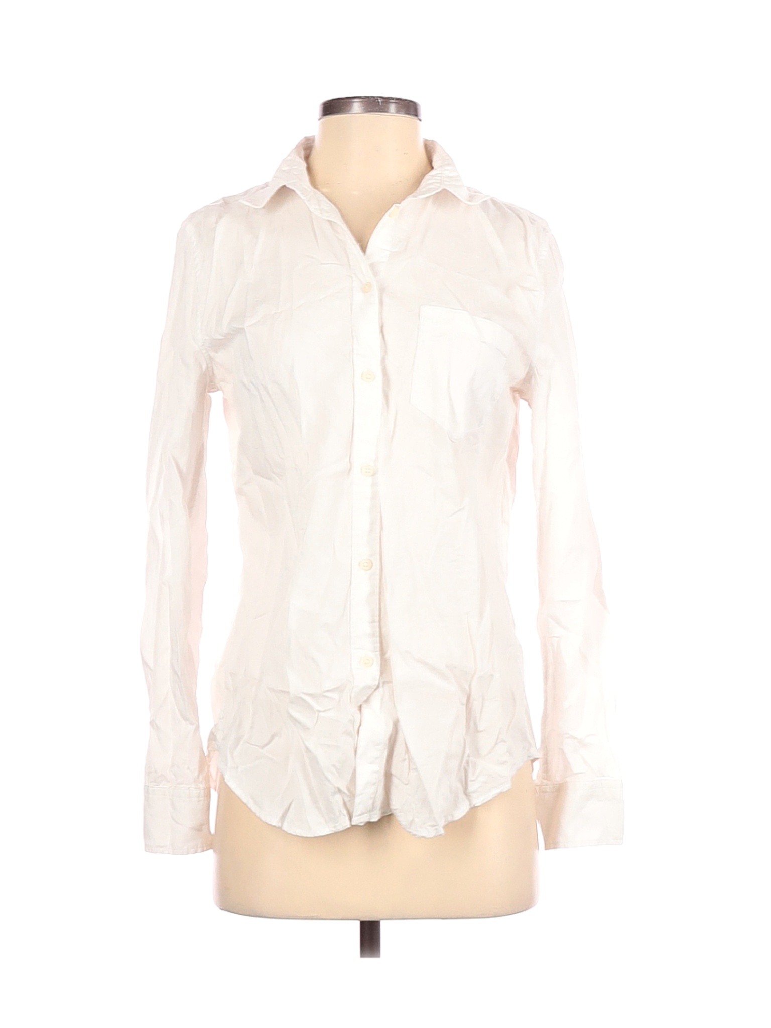 Gap Women Ivory Long Sleeve Button-Down Shirt S | eBay