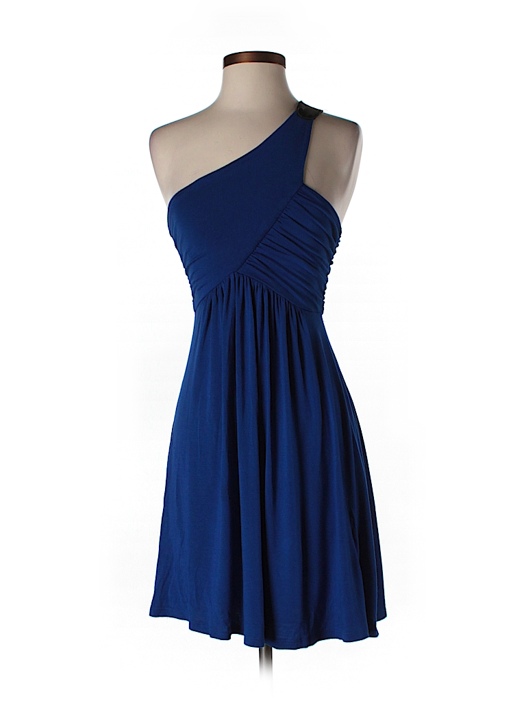 Akiko 100% Cotton Solid Dark Blue Casual Dress Size XS - 76% off | thredUP