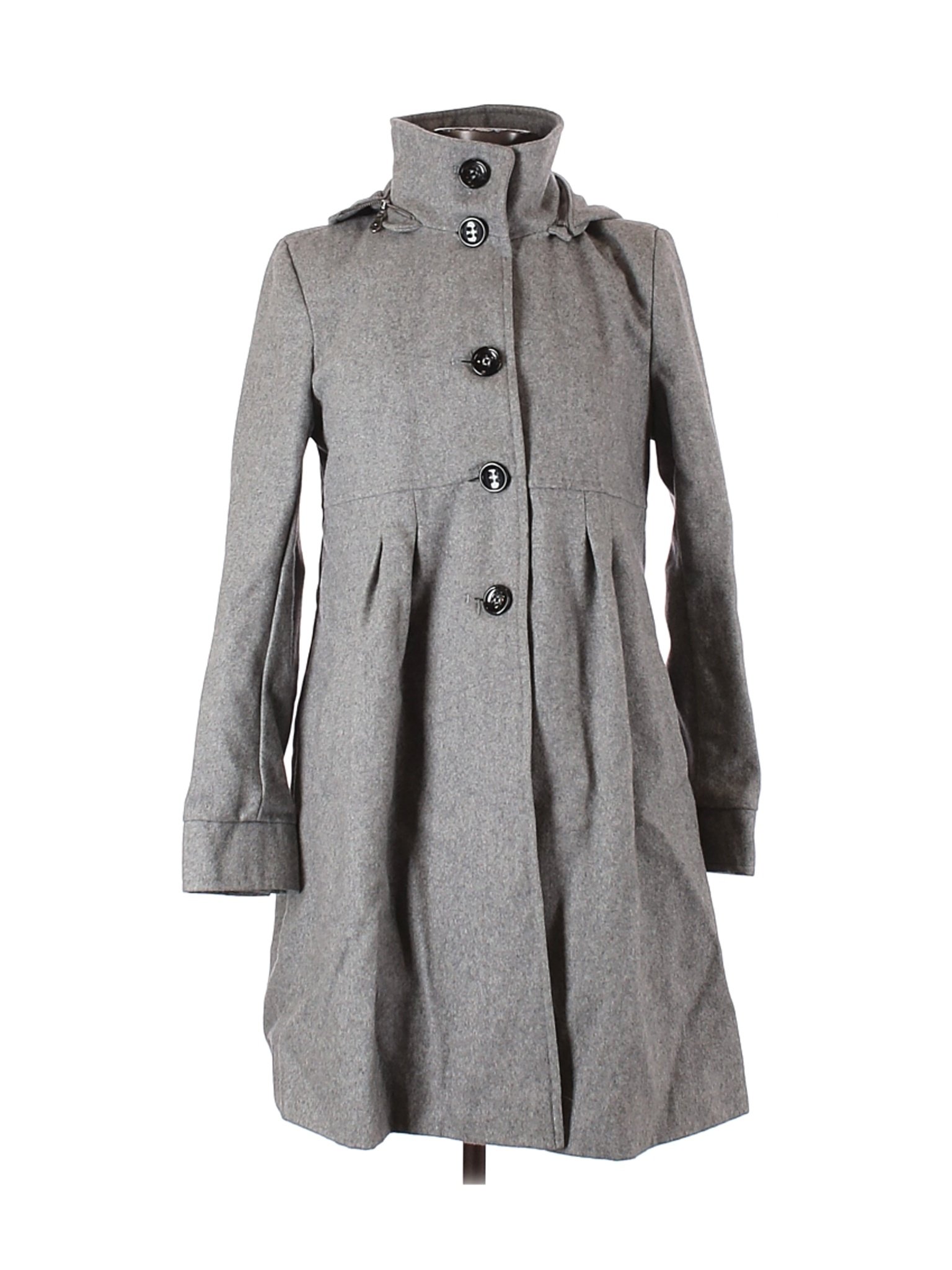DKNY Women Gray Wool Coat 6 | eBay