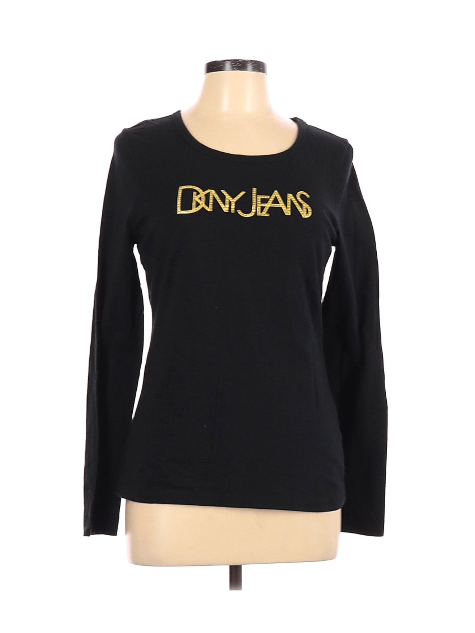DKNY Jeans Women Black Long Sleeve T-Shirt L | eBay
