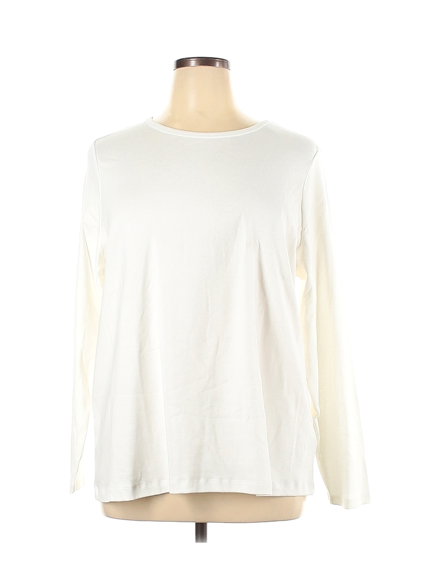 NWT Lands' End Women White Long Sleeve T-Shirt 2X Plus | eBay