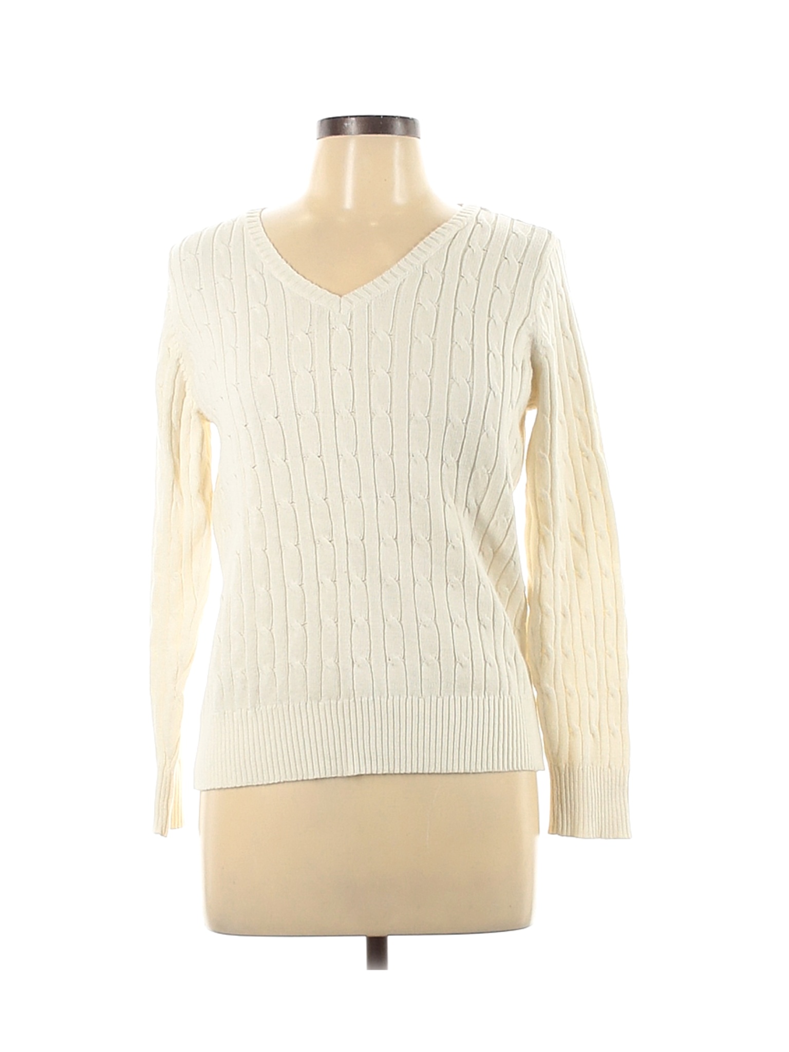 St. John's Bay Women Ivory Pullover Sweater L Petites | eBay
