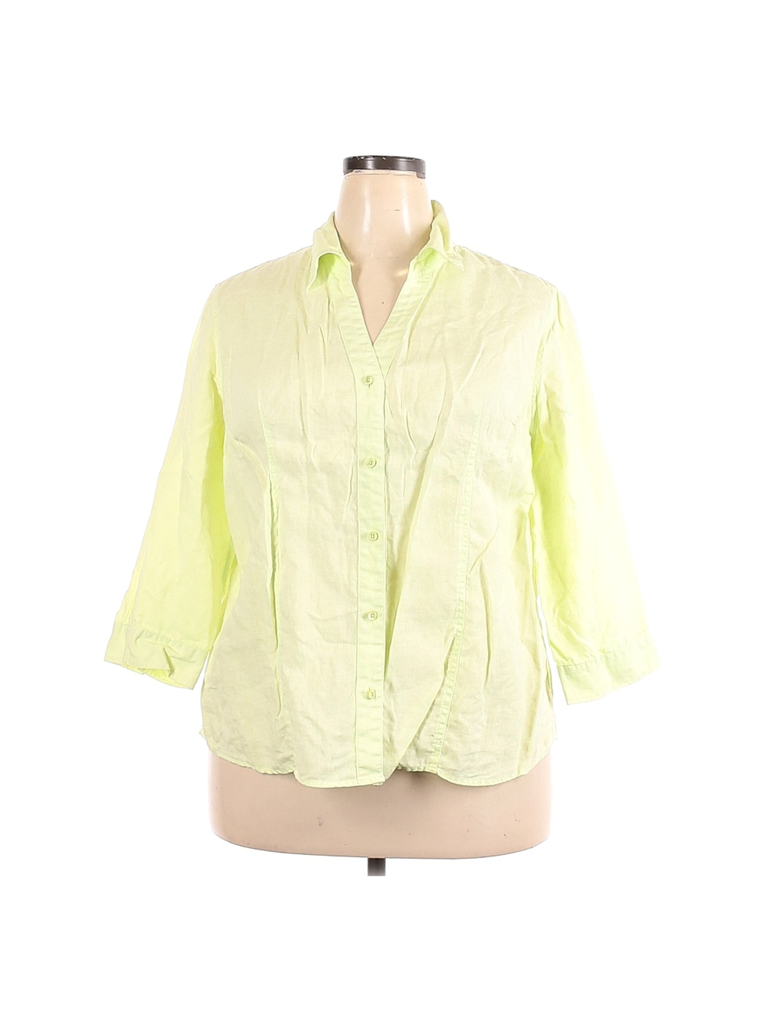 Talbots Outlet Women Yellow Long Sleeve Button-Down Shirt 2X Plus | eBay