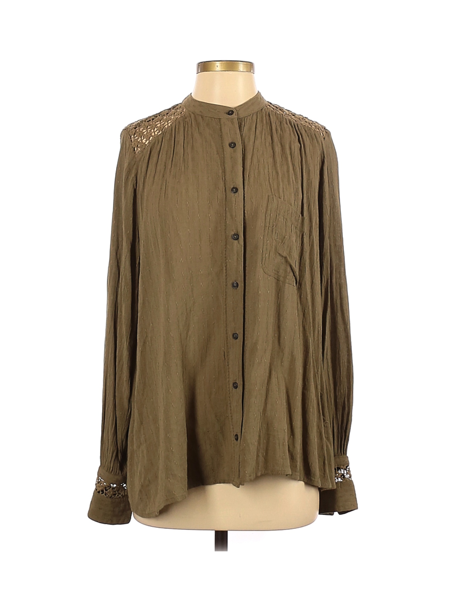 Free People Women Green Long Sleeve Blouse S | eBay