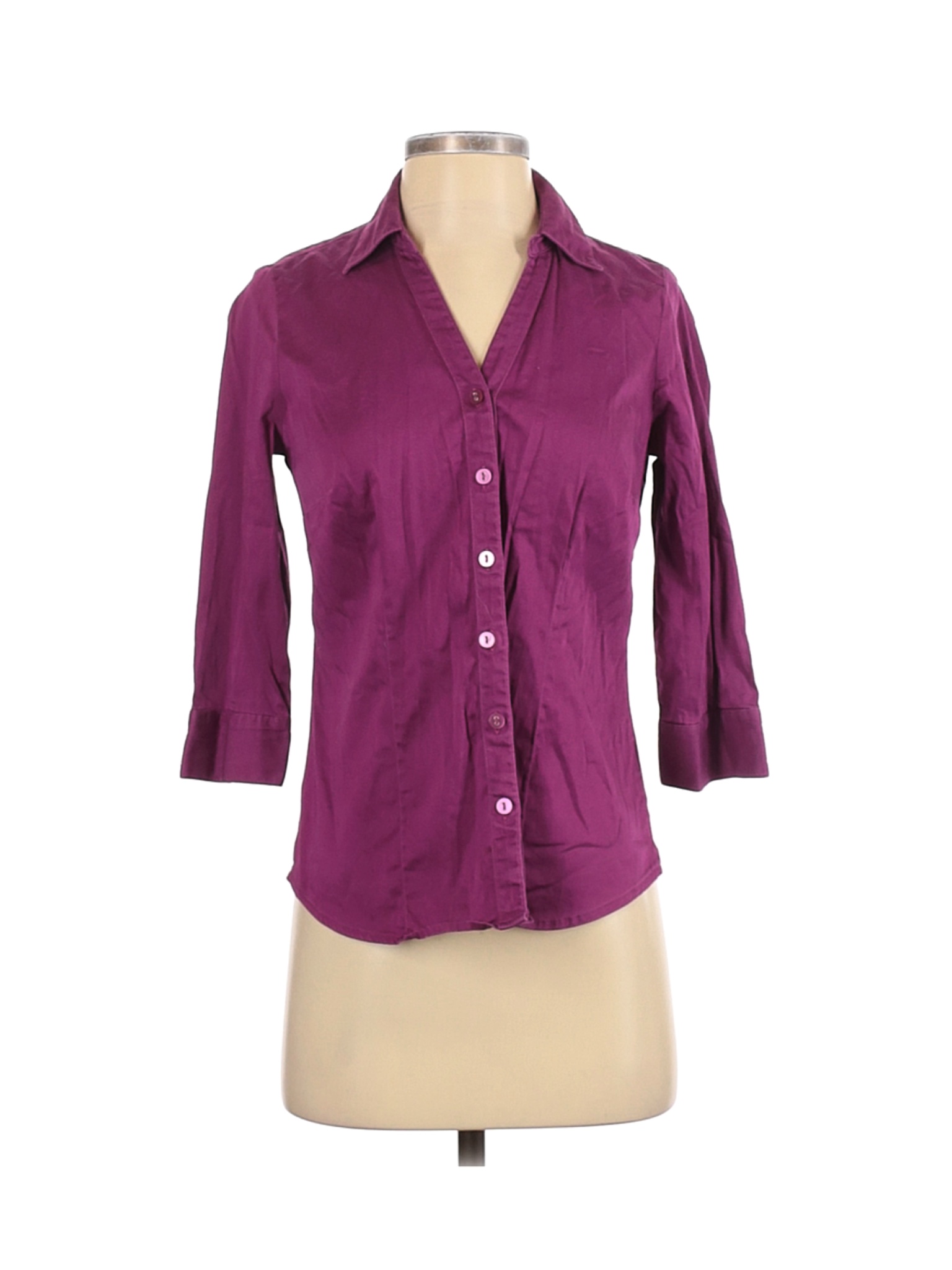 212 Collection Women Purple Long Sleeve Button-Down Shirt XS | eBay