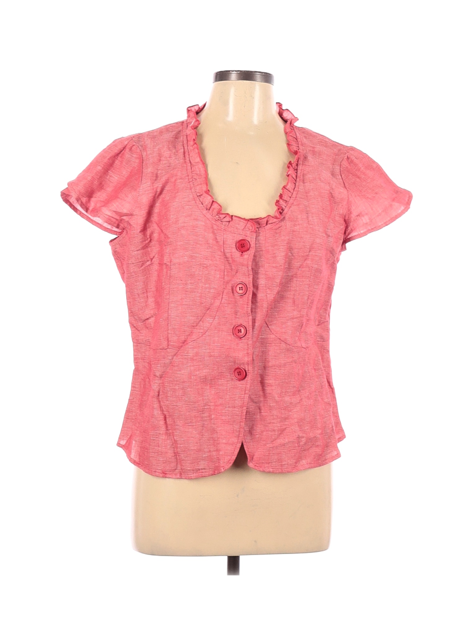 light pink short sleeve blouse